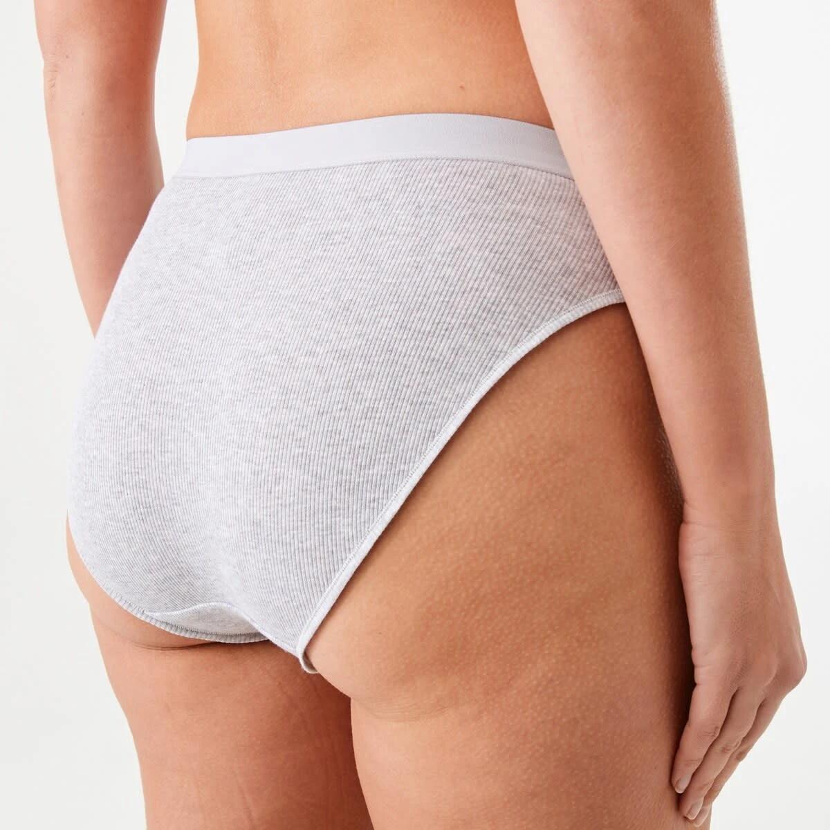 3 Ribbed Bikini Briefs Slvr Marle, 3 of 4
