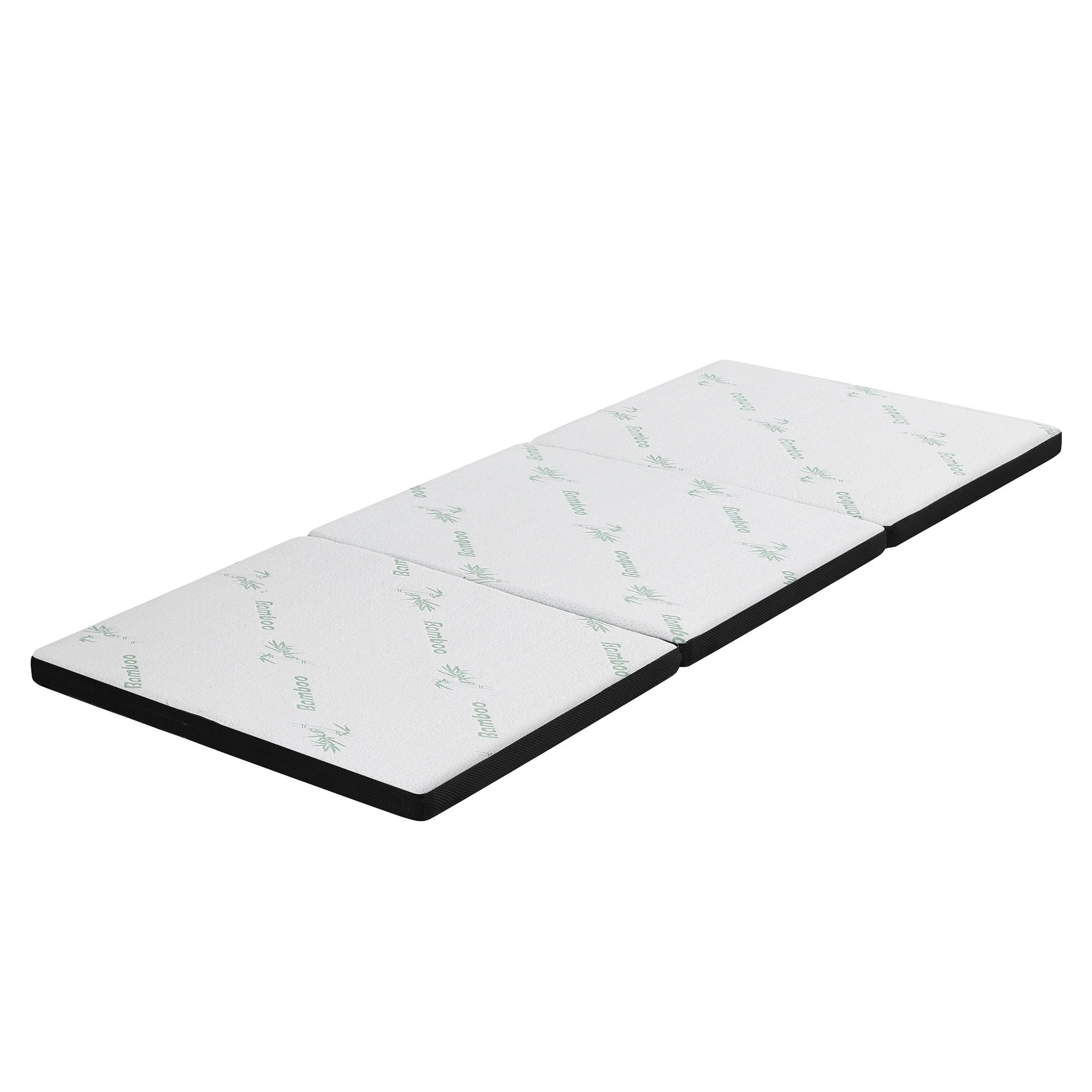 3 Giselle Bedding Folding Mattress 5cm Single Foldable Foam Bamboo Bed Mat - Single Bed - Black, 3 of 4