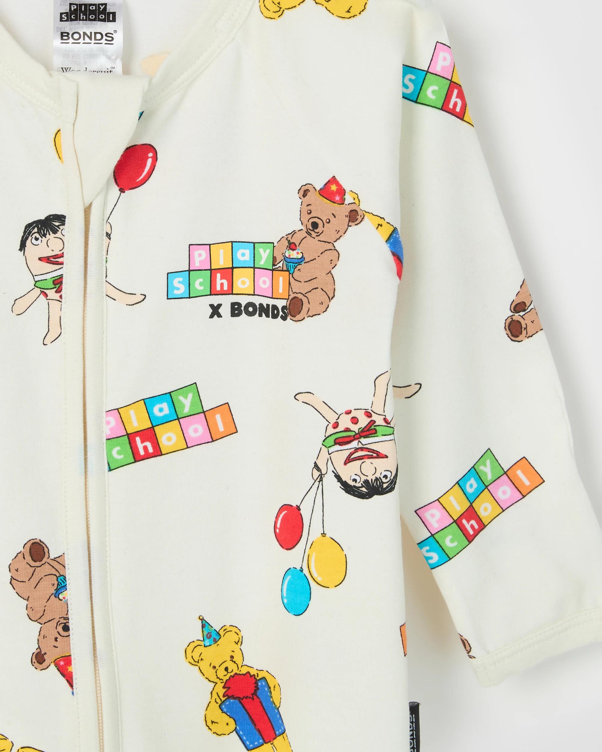 6 Bonds Playschool Baby Zip Wondersuit Coverall PLAYSCHOOL PRINT HUZ, 6 of 6