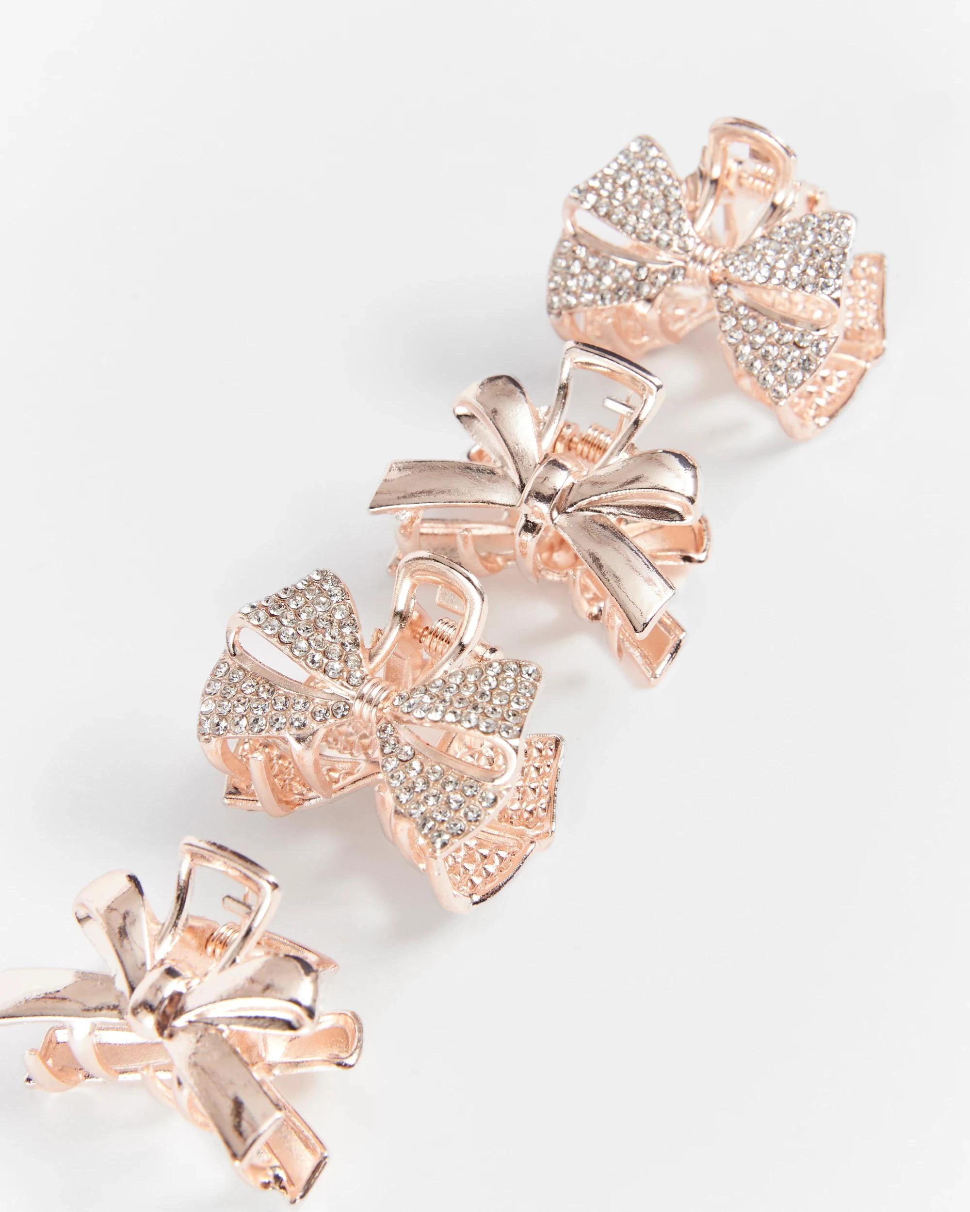 2 Target 4 Pack Mini Pave Bow Hair Clips IRREDESCENT, 2 of 2