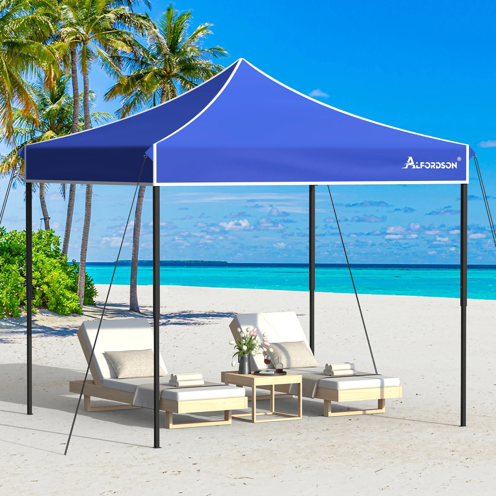 6 Alfordson Gazebo 3x3m Pop Up Marquee 600D Oxford Folding Outdoor Tent - Blue, 6 of 9