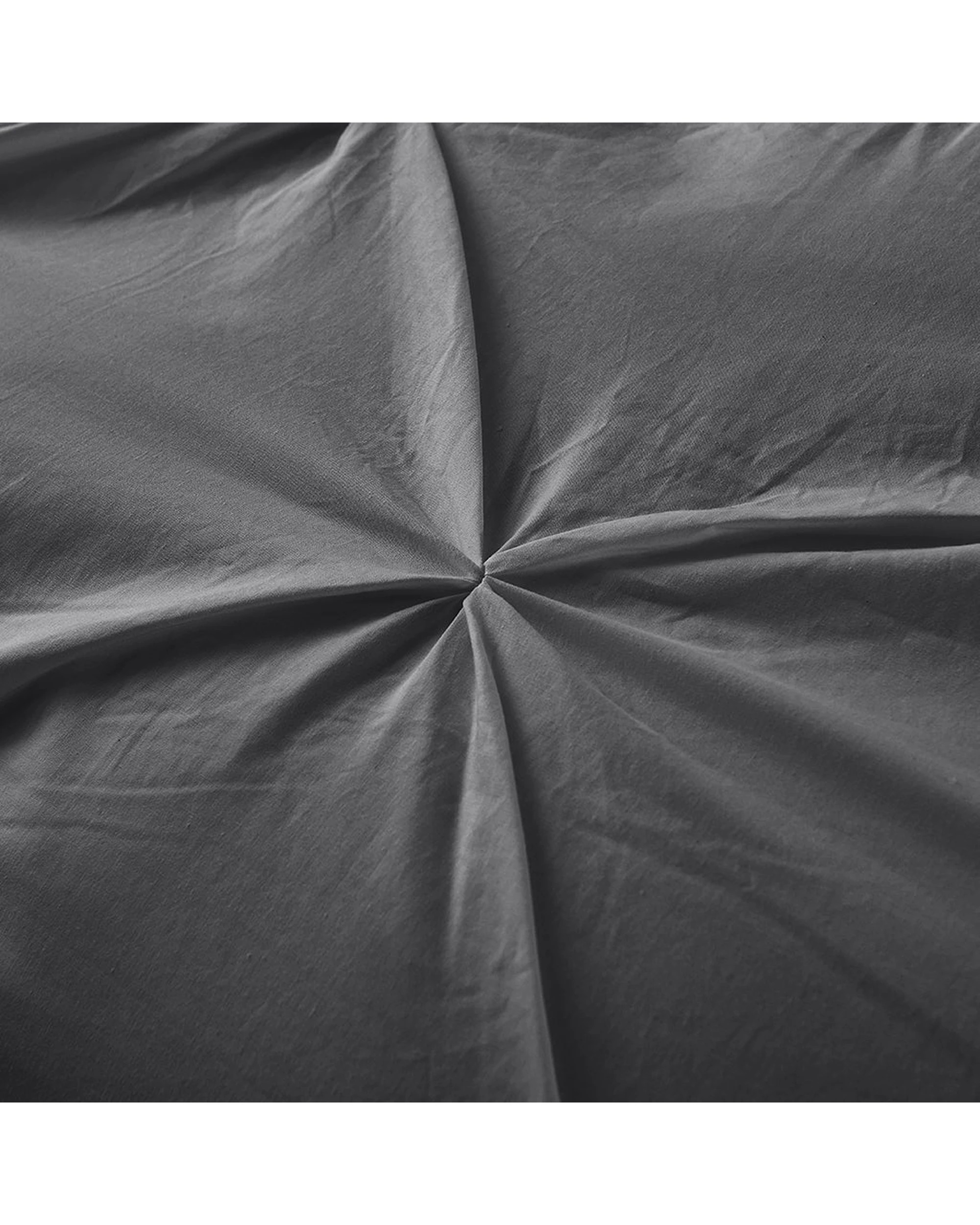 6 Cotton More 100% Cotton Diamond Pinch Pleated Pintuck Doona Quilt Cover Single Steel - Grey, 6 of 7
