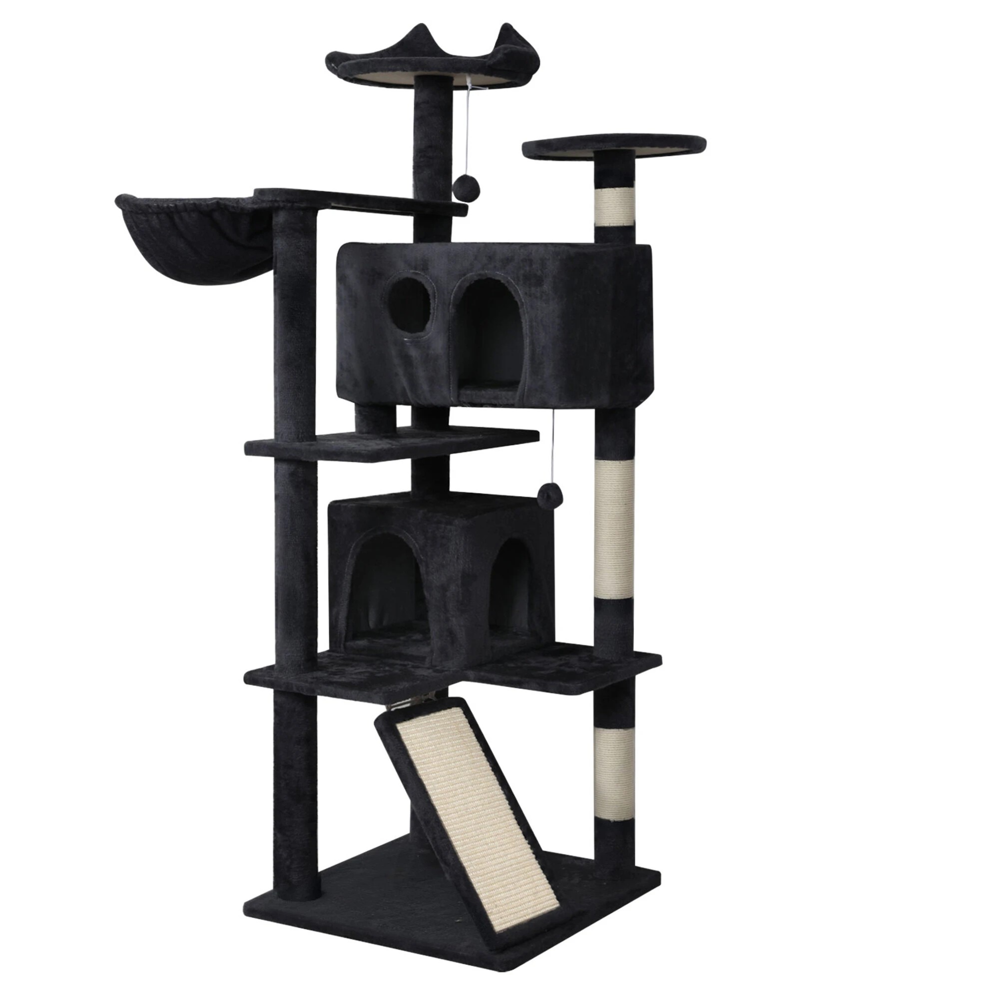 1 Pawz Cat Tree 145cm - Black, 1 of 9
