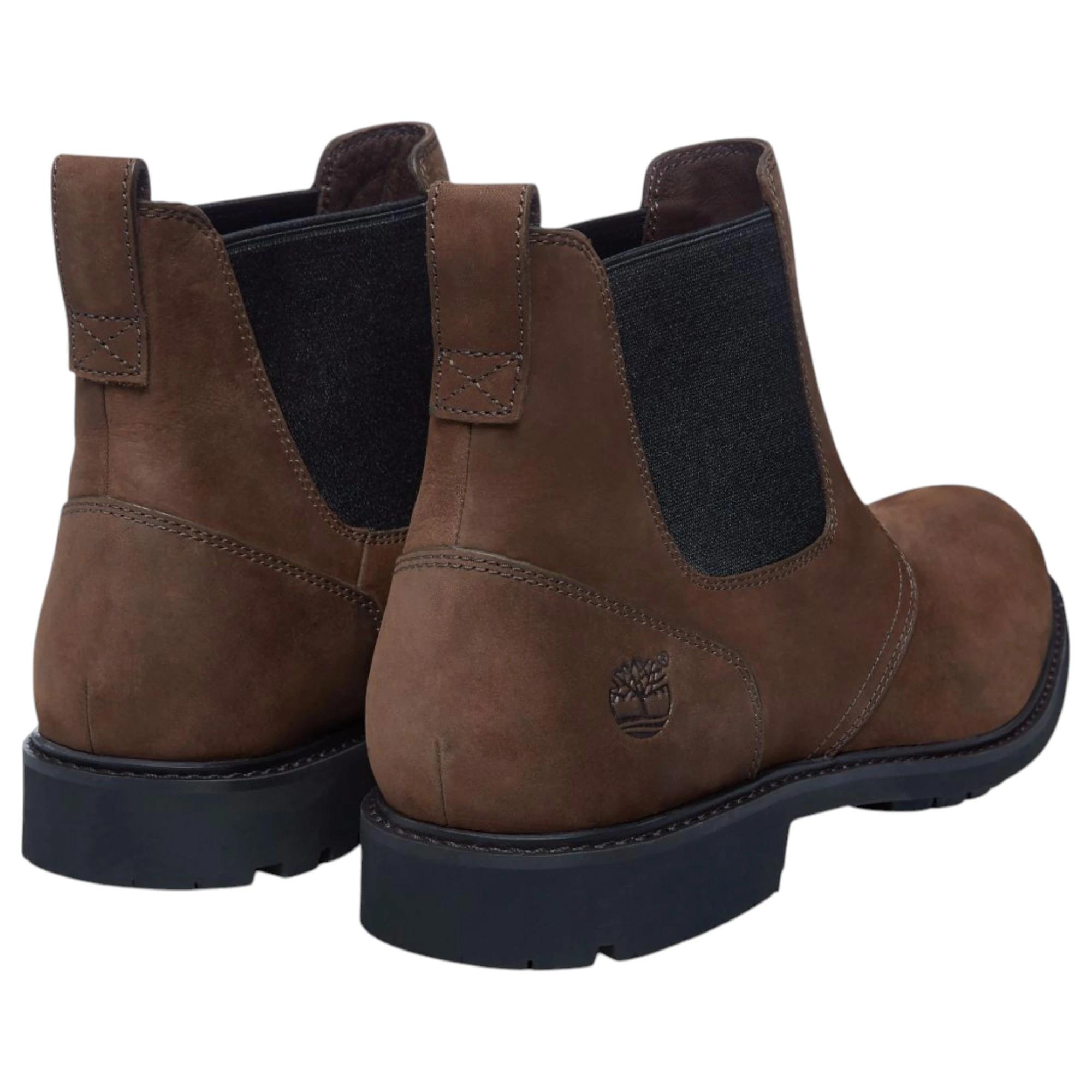 2 Timberland Mens Stormbucks Mid Chelsea Slip On Brown Boot BROWN, 2 of 6