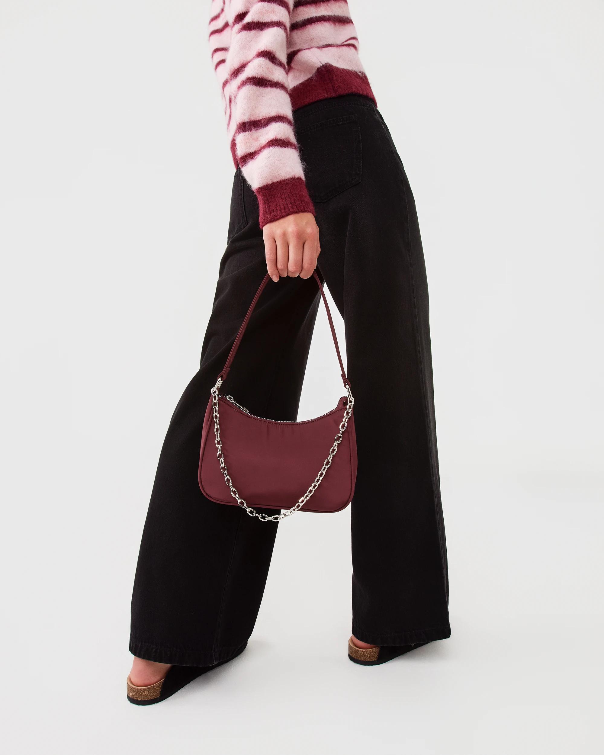 4 Nylon Shoulder Bag Red Plum, 4 of 7