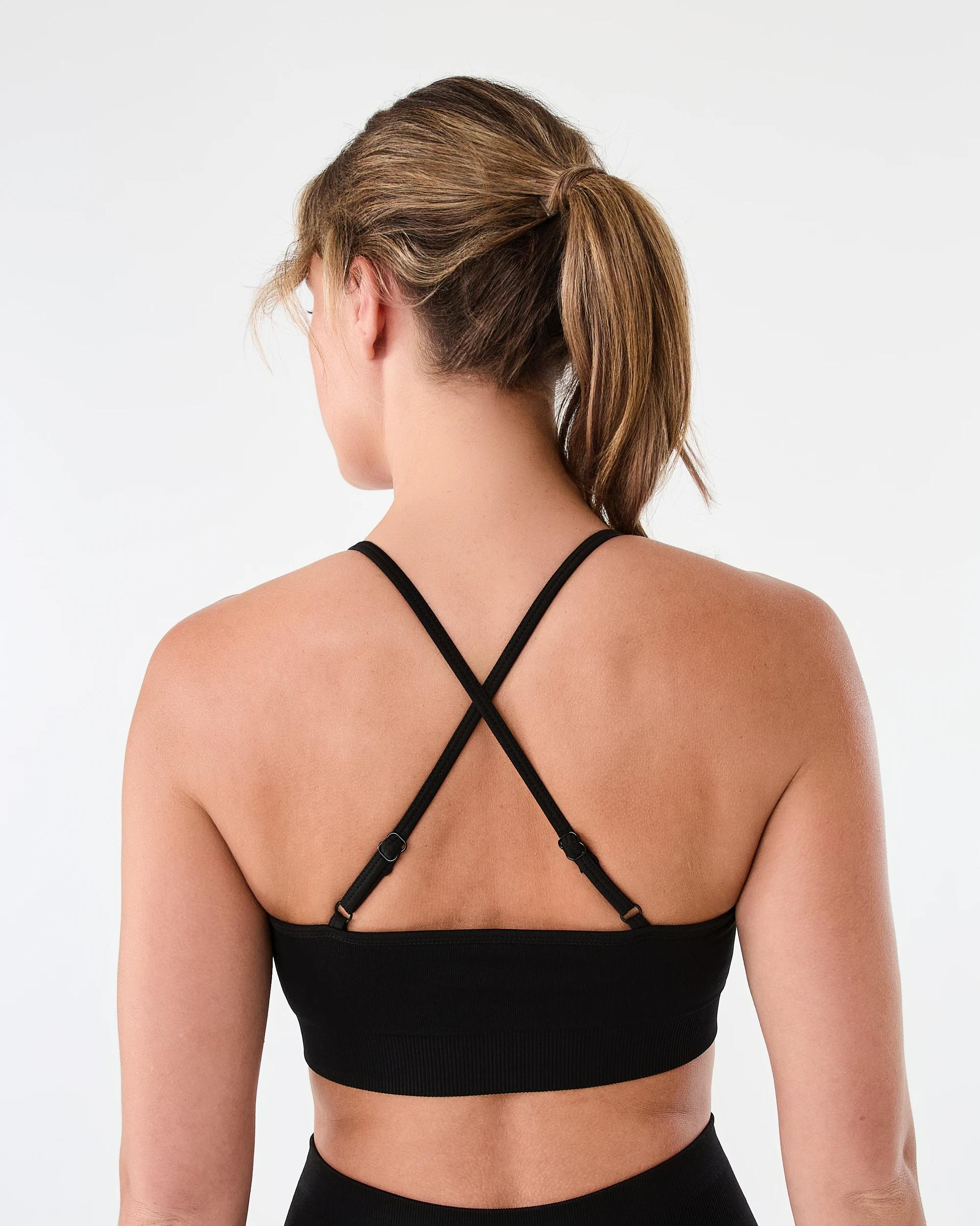 3 Active Womens Seamfree Scoop Crop Top Black, 3 of 7