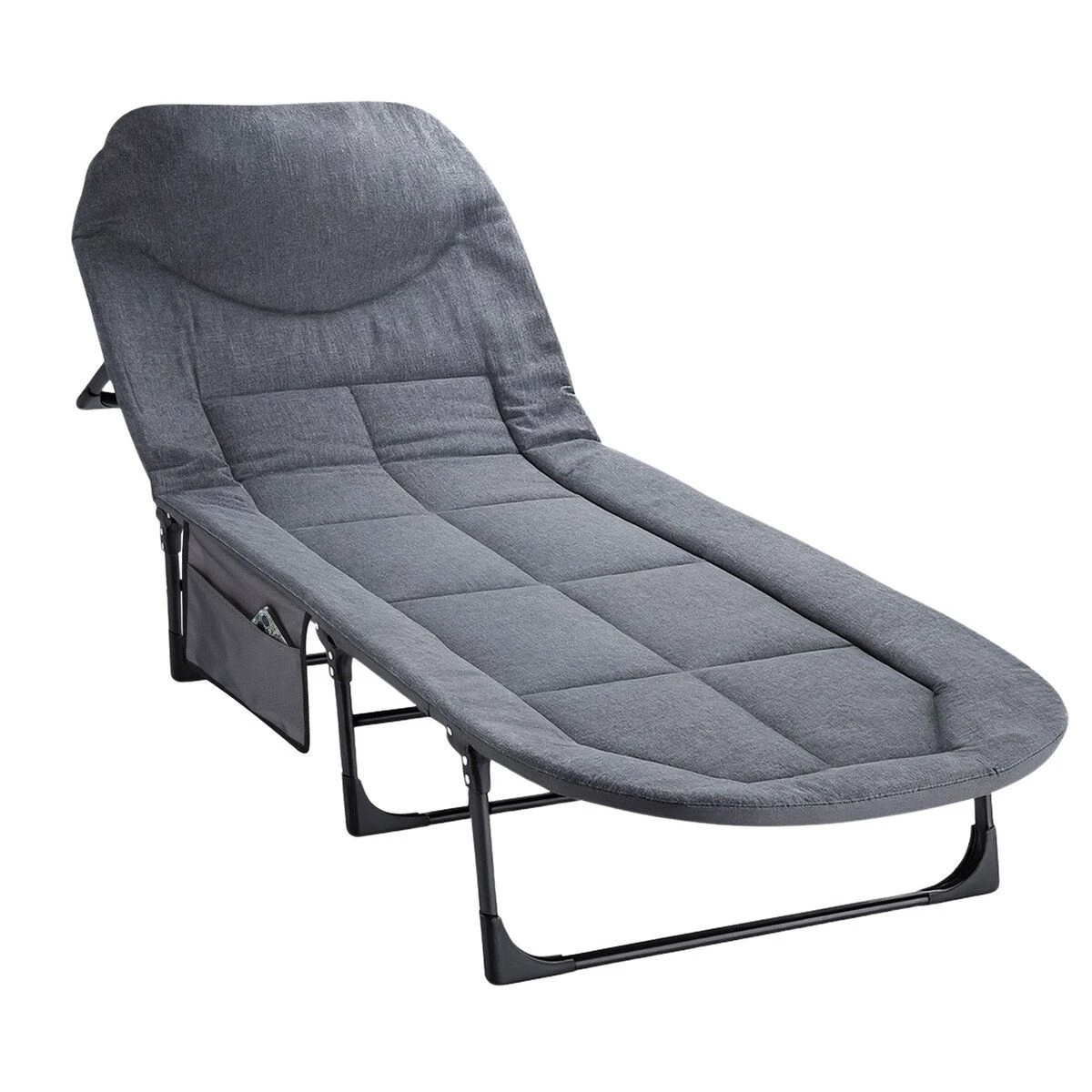 2 AUSWAY Folding Bed Cot Camping Lounger Sleeping Adjustable, 2 of 3
