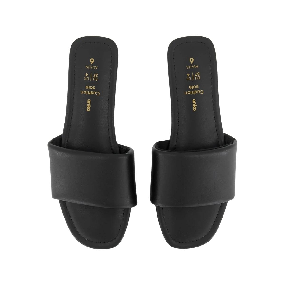 3 Comfort Footbed Slides BLACK, 3 of 3
