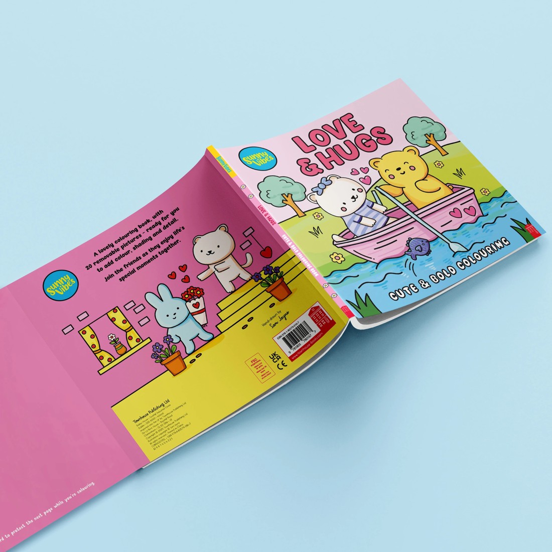 4 Sunny Vibes Love and Hugs Cute and Bold Colouring Book, 4 of 4