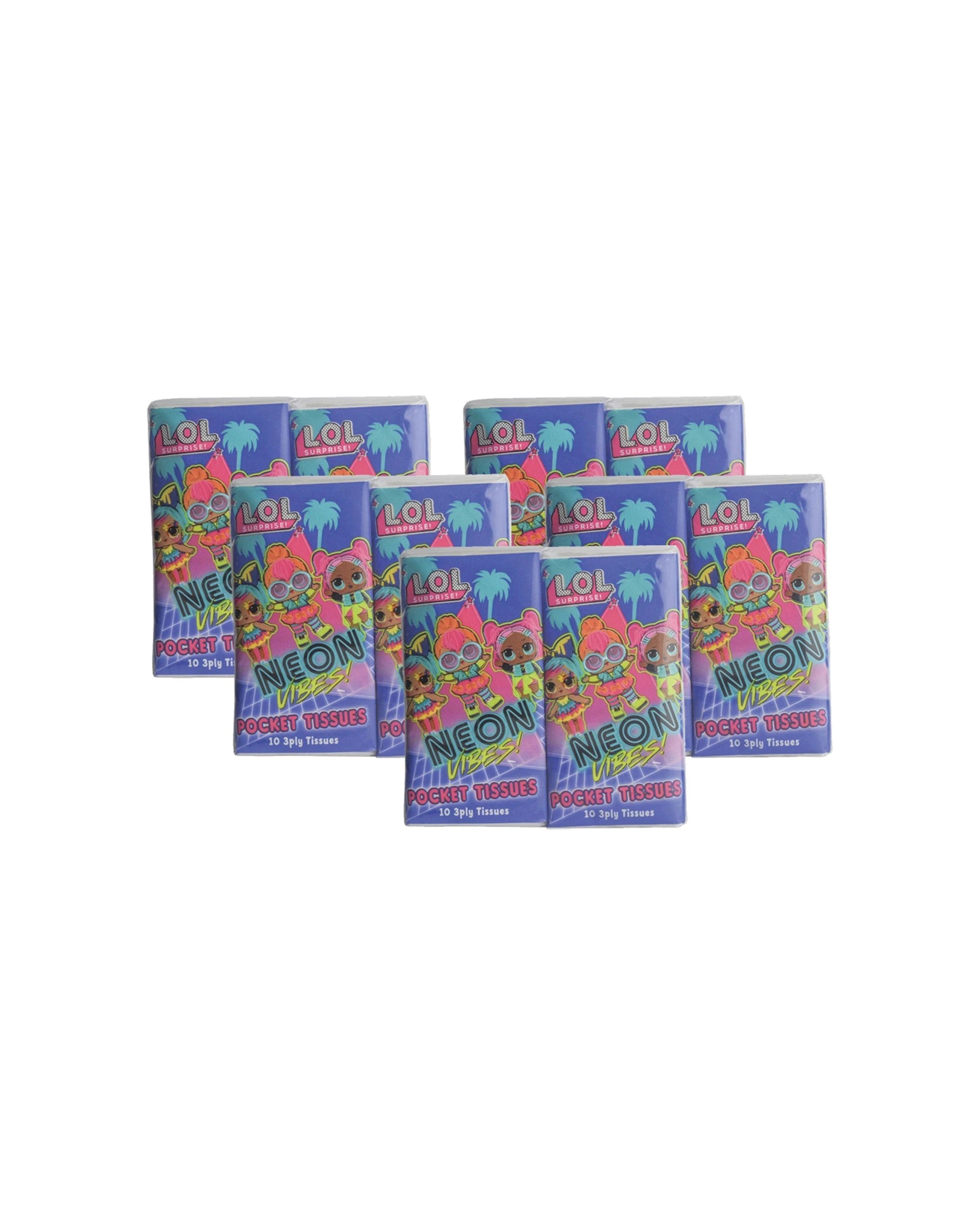 1 LOL SURPRISE 20x10pc Pocket Travel Facial Tissues Portable Pack - Multi, 1 of 1