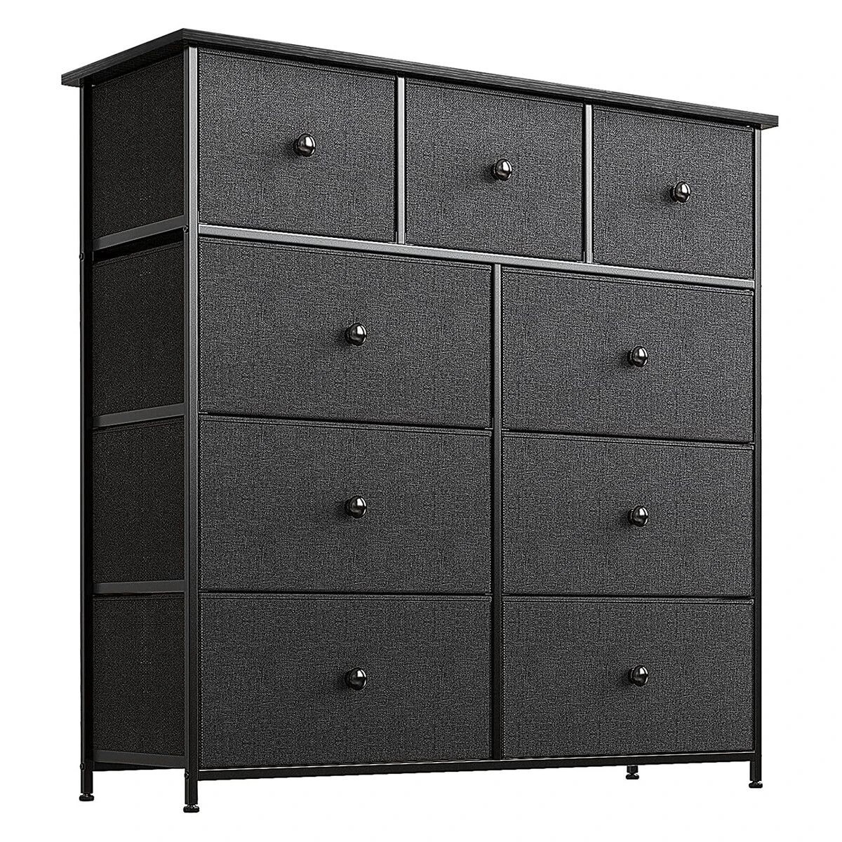 1 Ausway Wide Chest of 9 Drawers Tall Dresser Tallboy Closet Organizer Storage, 1 of 8