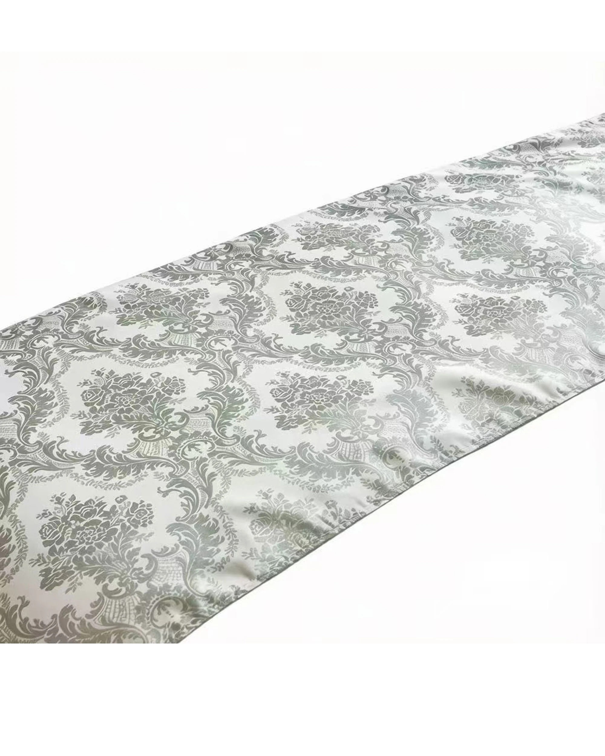 1 Cotton More Jacquard Pattern Home Bed Runner Light 50x240cm - Green, 1 of 5