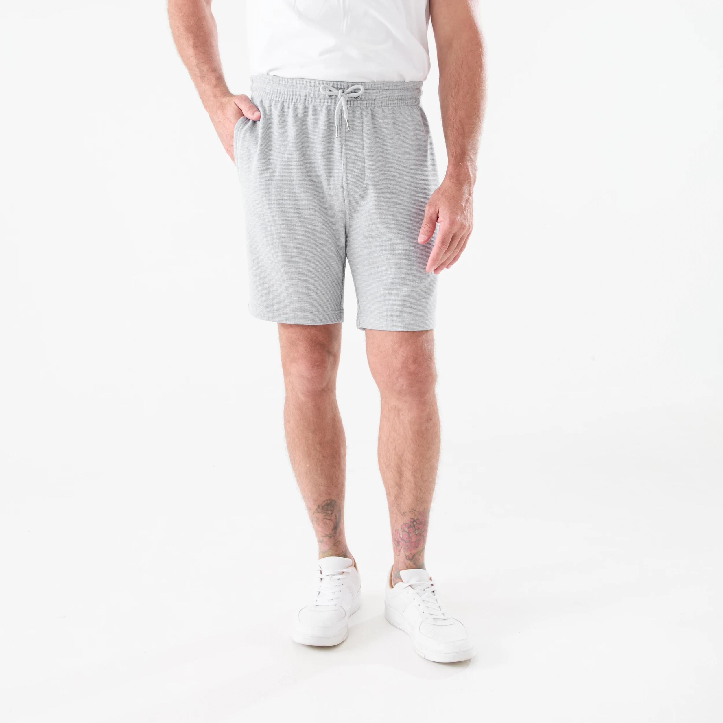 6 Textured Fleece Shorts MARLE GREY, 6 of 6