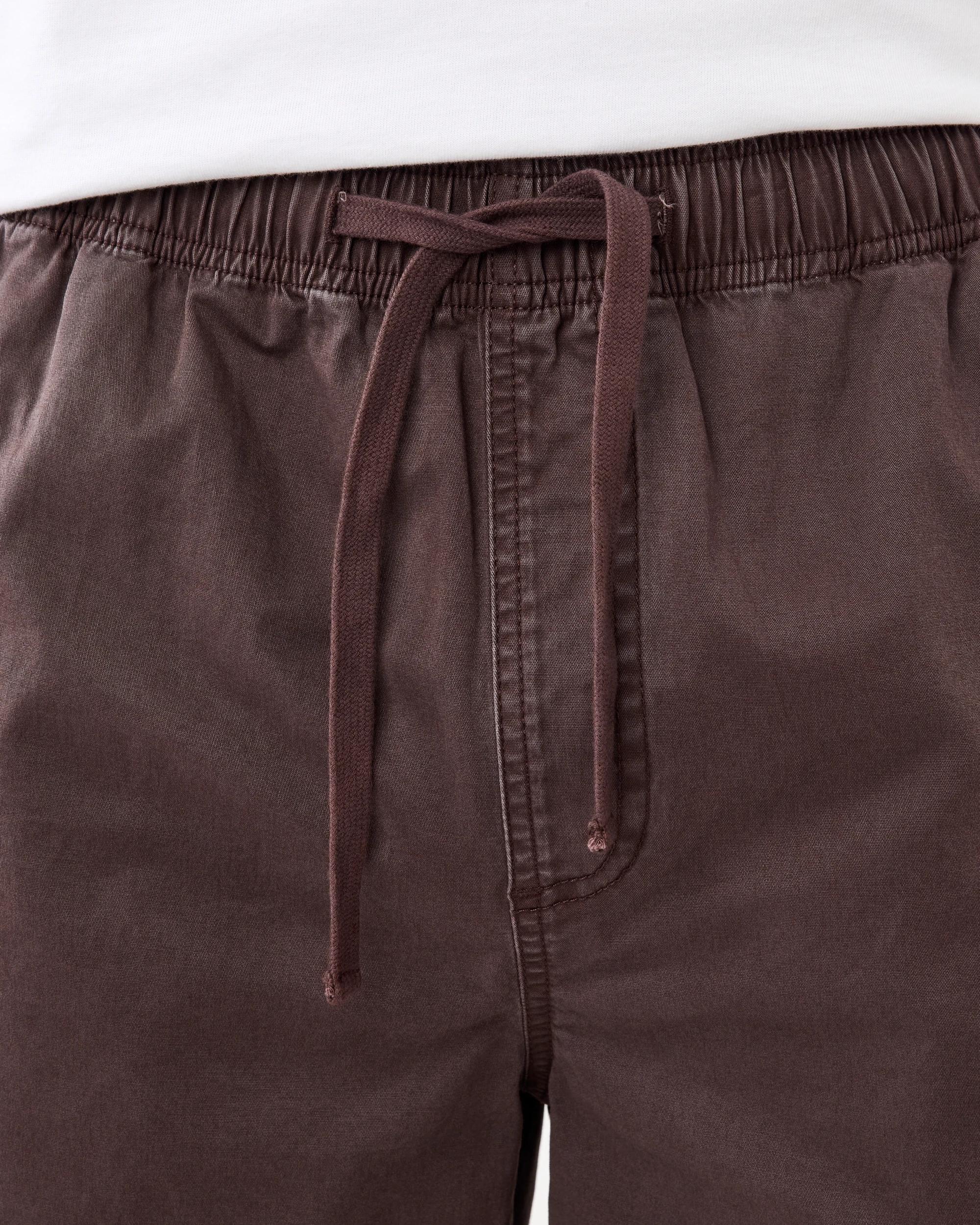 5 Elastic Waist Washed Volley Shorts Brn Mulch, 5 of 6