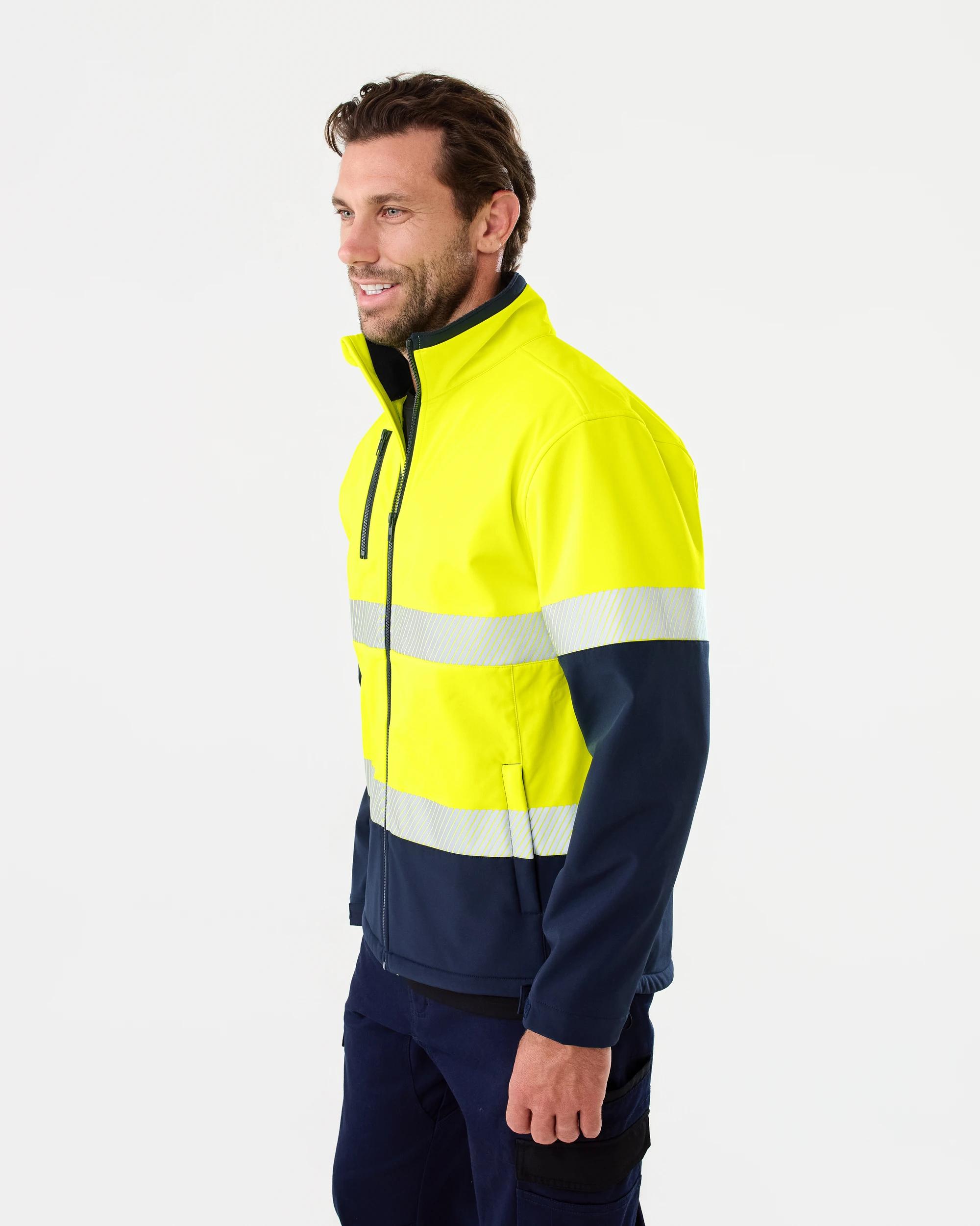 3 Workwear Hi Visibility Softshell Jacket Yellow, 3 of 8