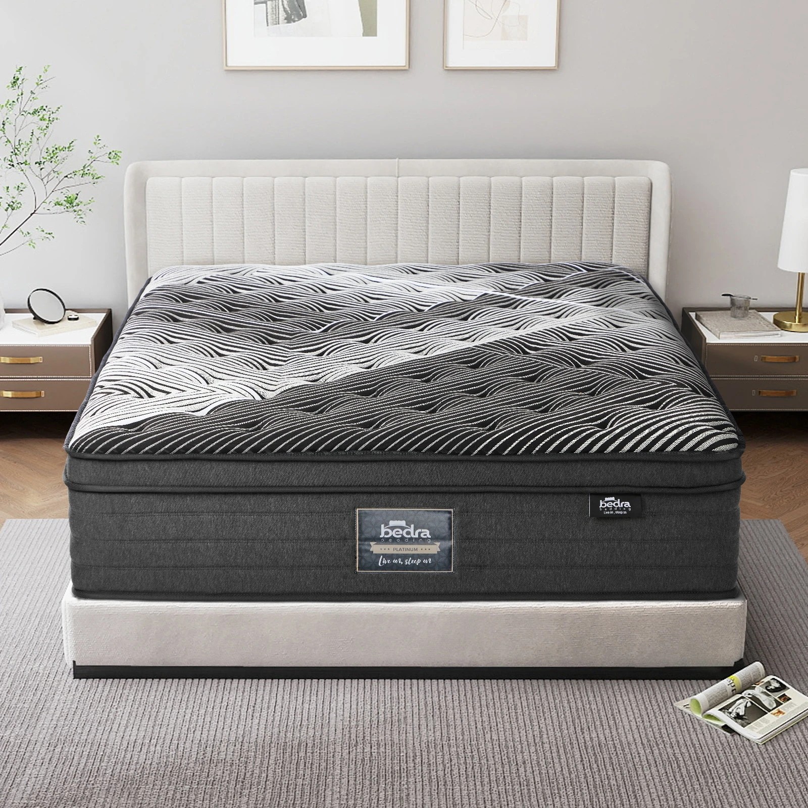 3 Bedra Bedding Queen Mattress 9 Zone Pocket Spring Foam Bamboo Euro Top 35cm - Multi, 3 of 4