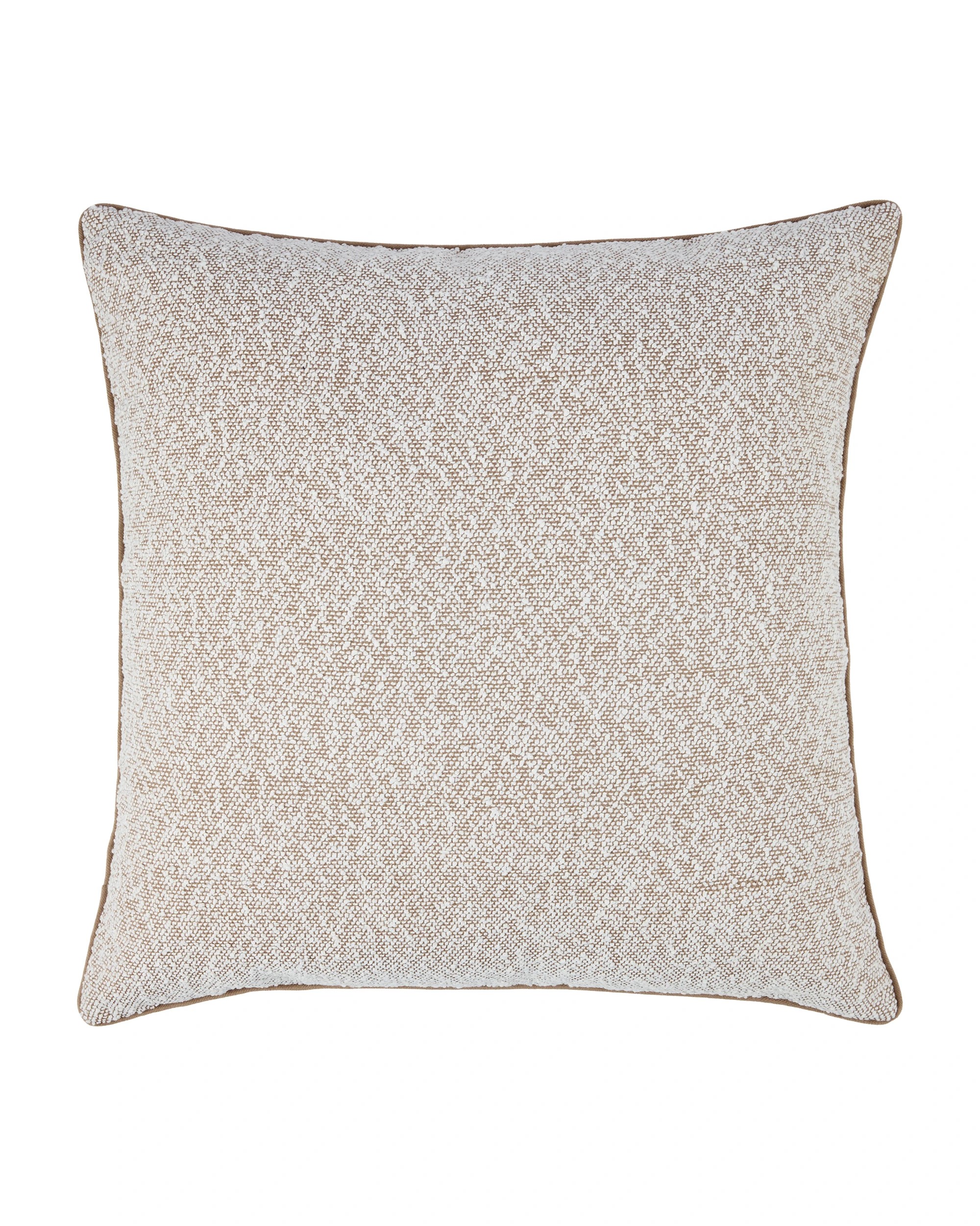 1 60cm Boucle Piped Cushion - Brown, 1 of 4