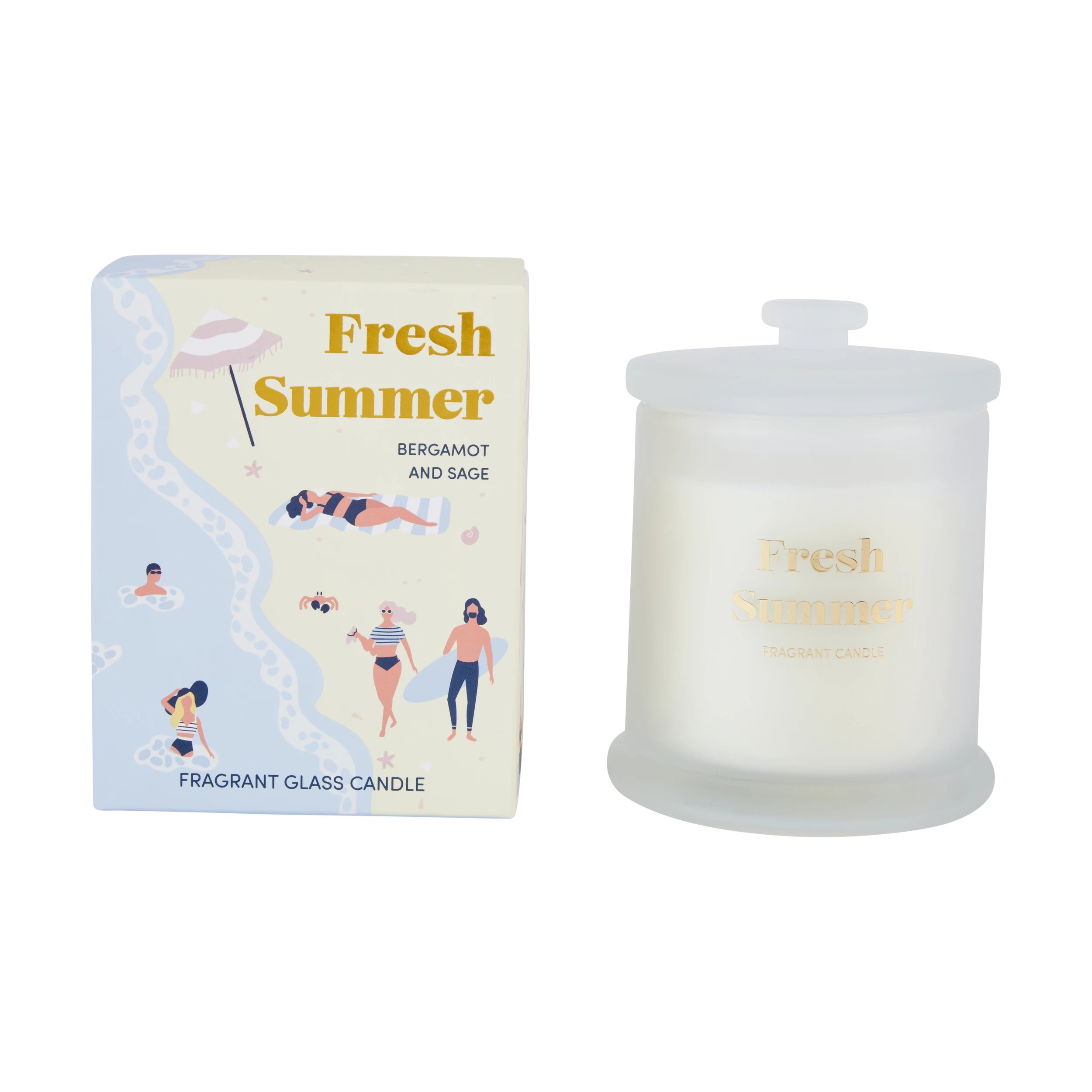 1 Fresh Summer Bergamot and Sage Fragrant Glass Boxed Candle, 1 of 7