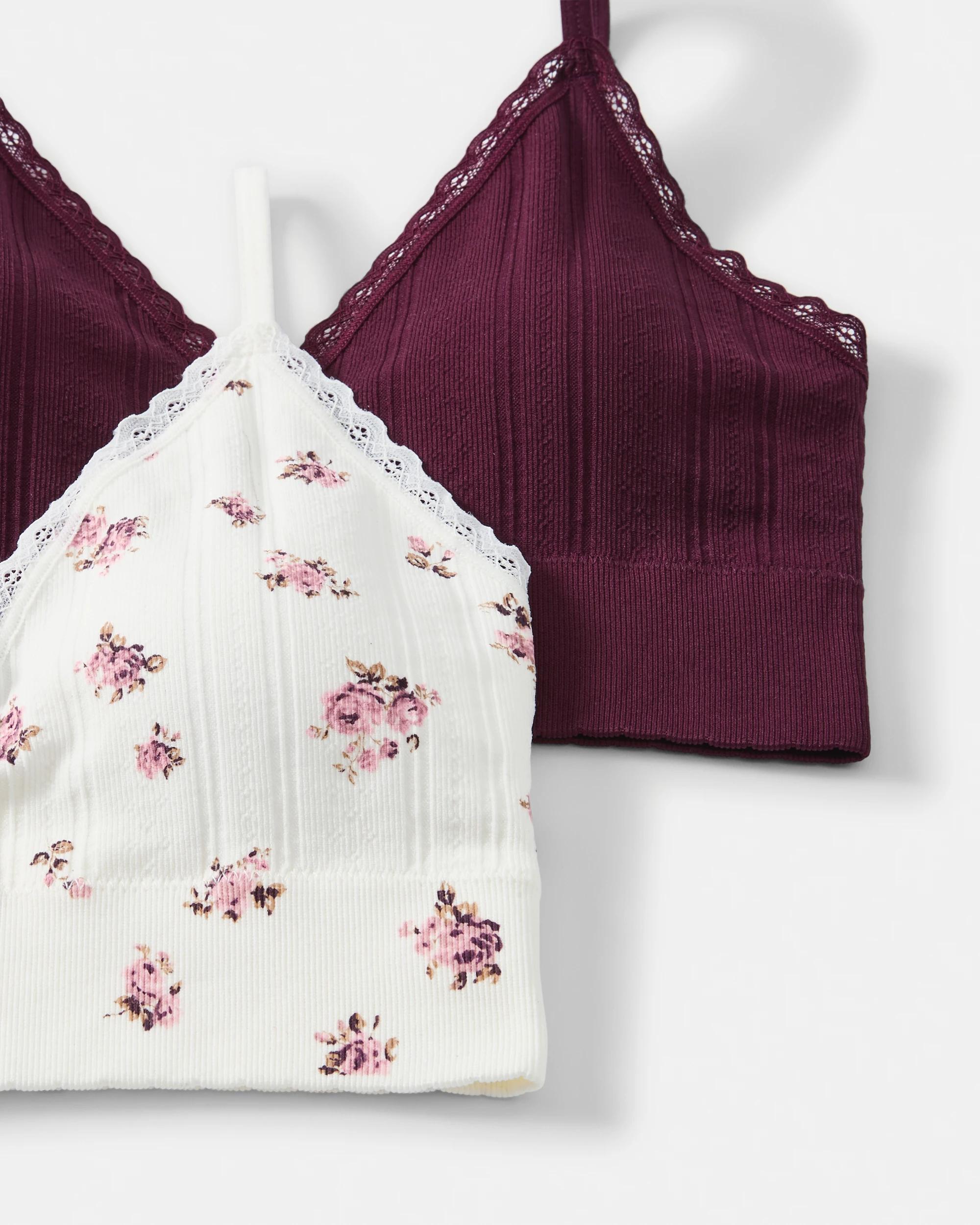 2 2 Pack Seamfree Rib Bralette Wntr Rose, 2 of 2