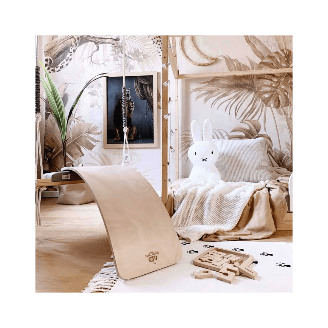 4 Kinderfeets 81cm Wood Kinderboard Kids Outdoor Balance Toy Natural 18 Months Plus - Natural, 4 of 9