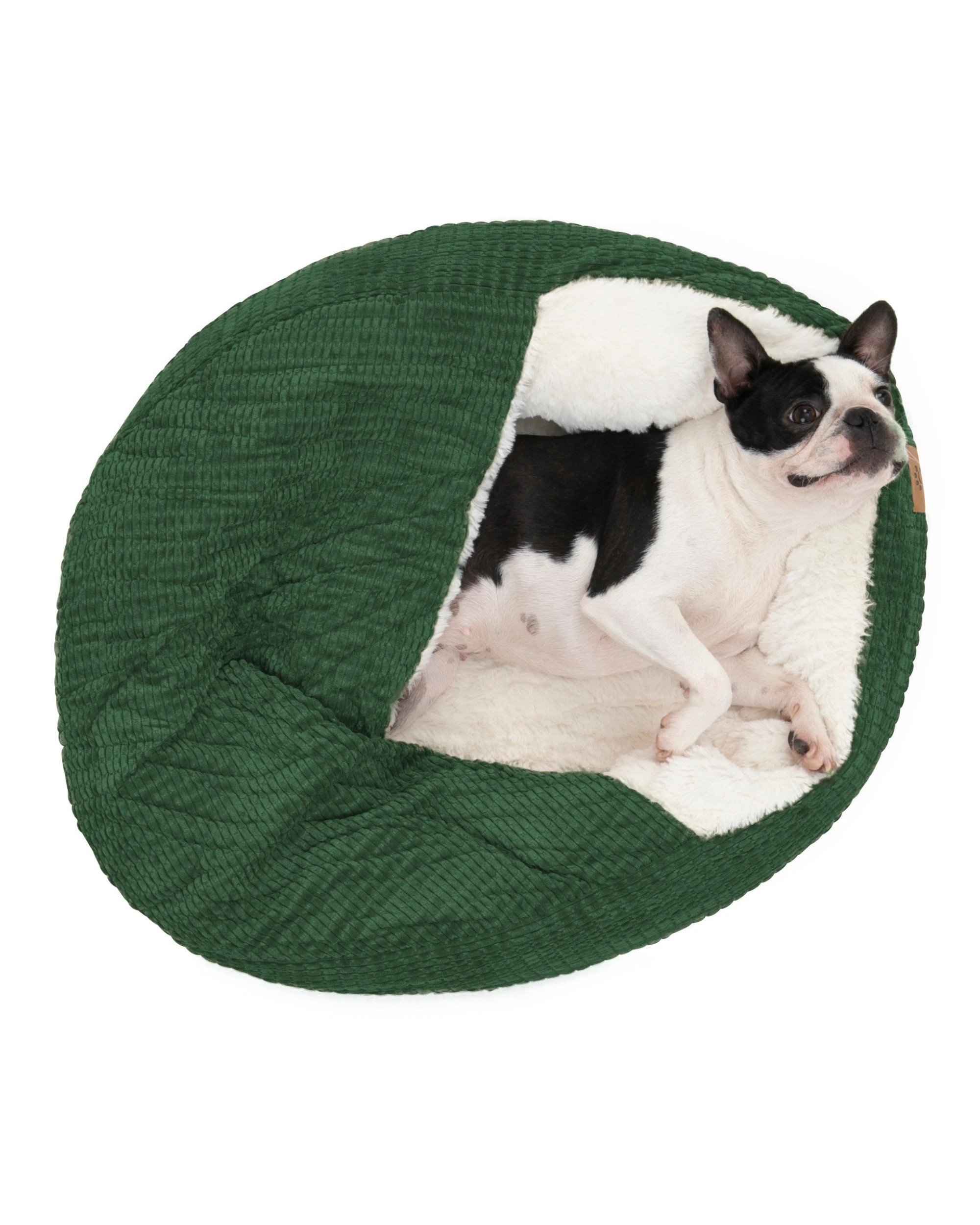 2 Charlie's Snookie Hooded Calming Dog Bed Large - Eden Green, 2 of 9
