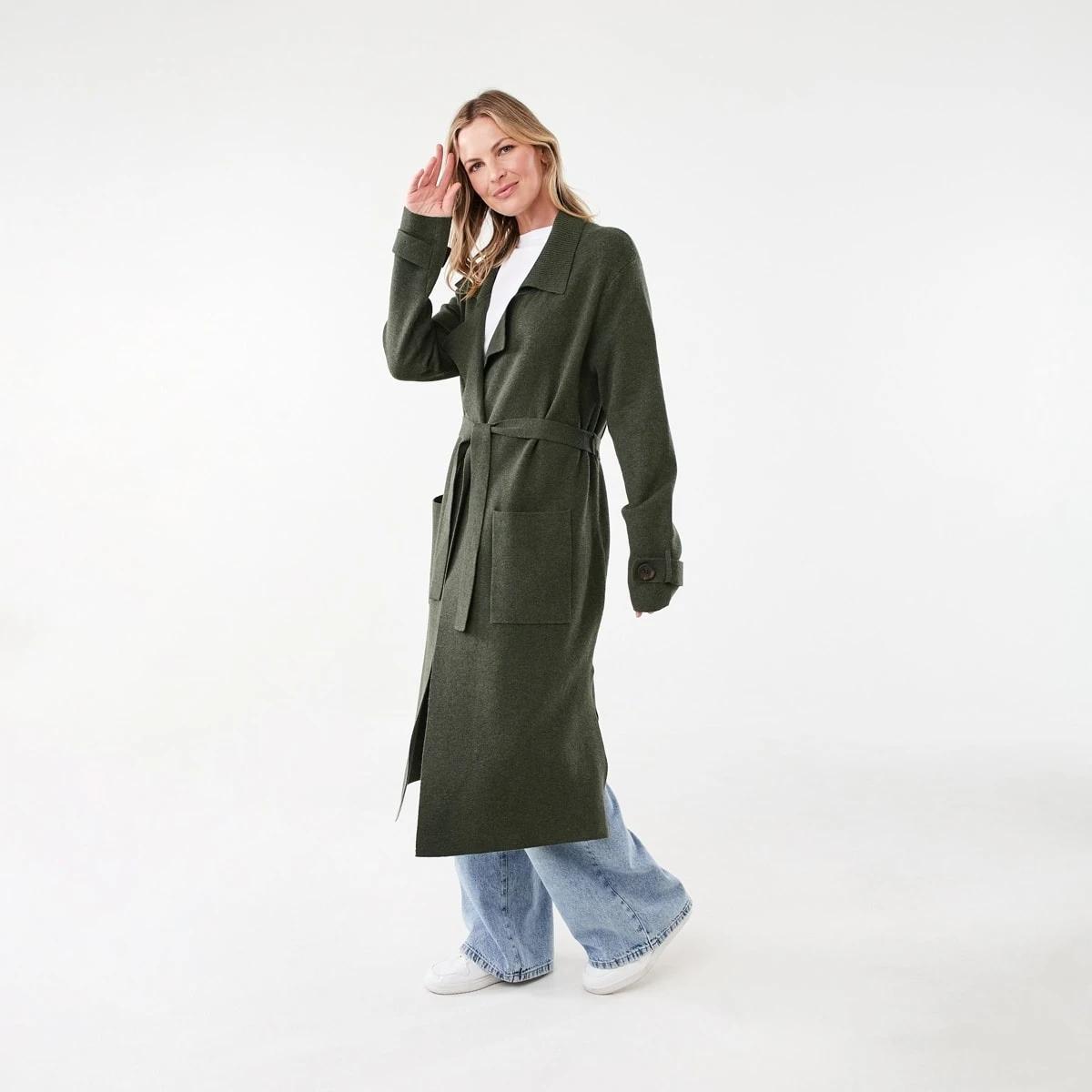 3 Trench Coatigan Grn Olive, 3 of 9