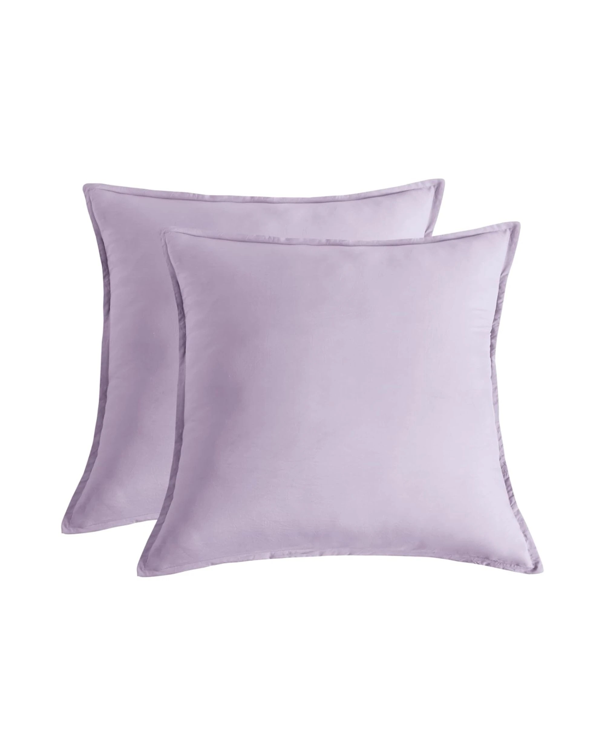 1 CleverPolly 2-Pack Vintage Washed Microfibre European Pillowcases - Lilac, 1 of 1