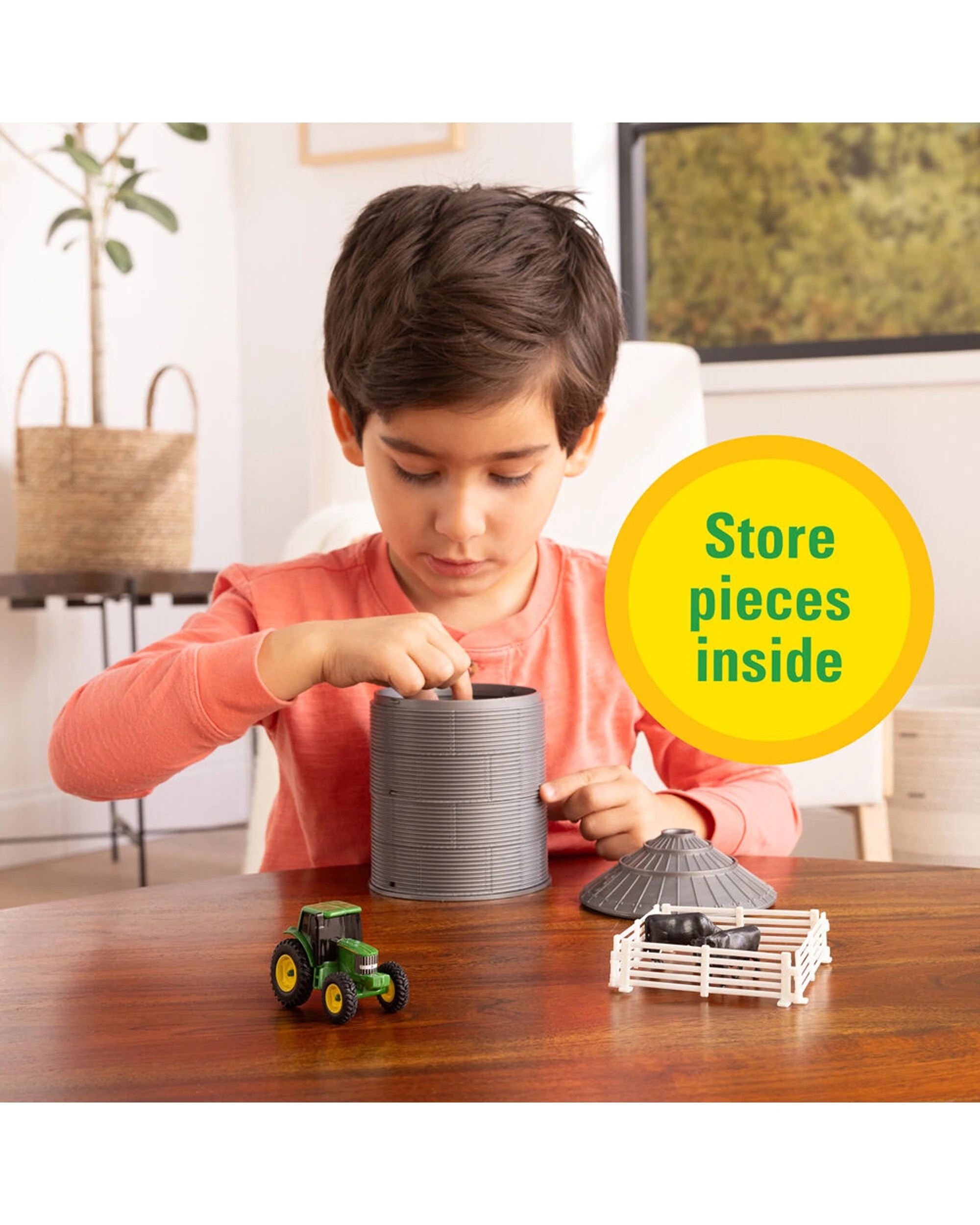 3 John Deere 10pc Farm Animals Play Set With Mini Grain Bin Kids Toy Durable Plastic Playset - Multi, 3 of 6