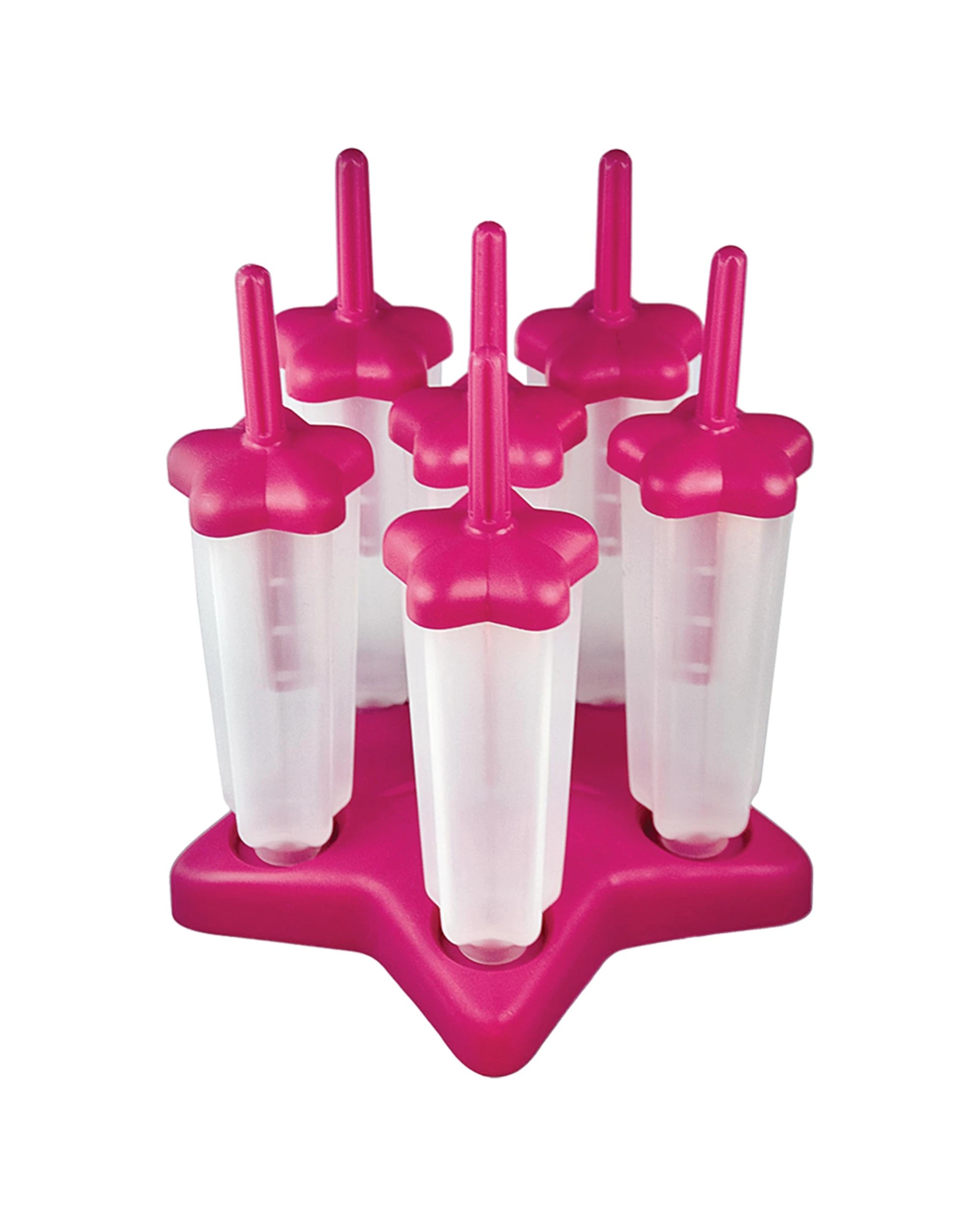 1 Appetito 6pc Home Kitchen Star Ice Pop Mould - Pink, 1 of 4