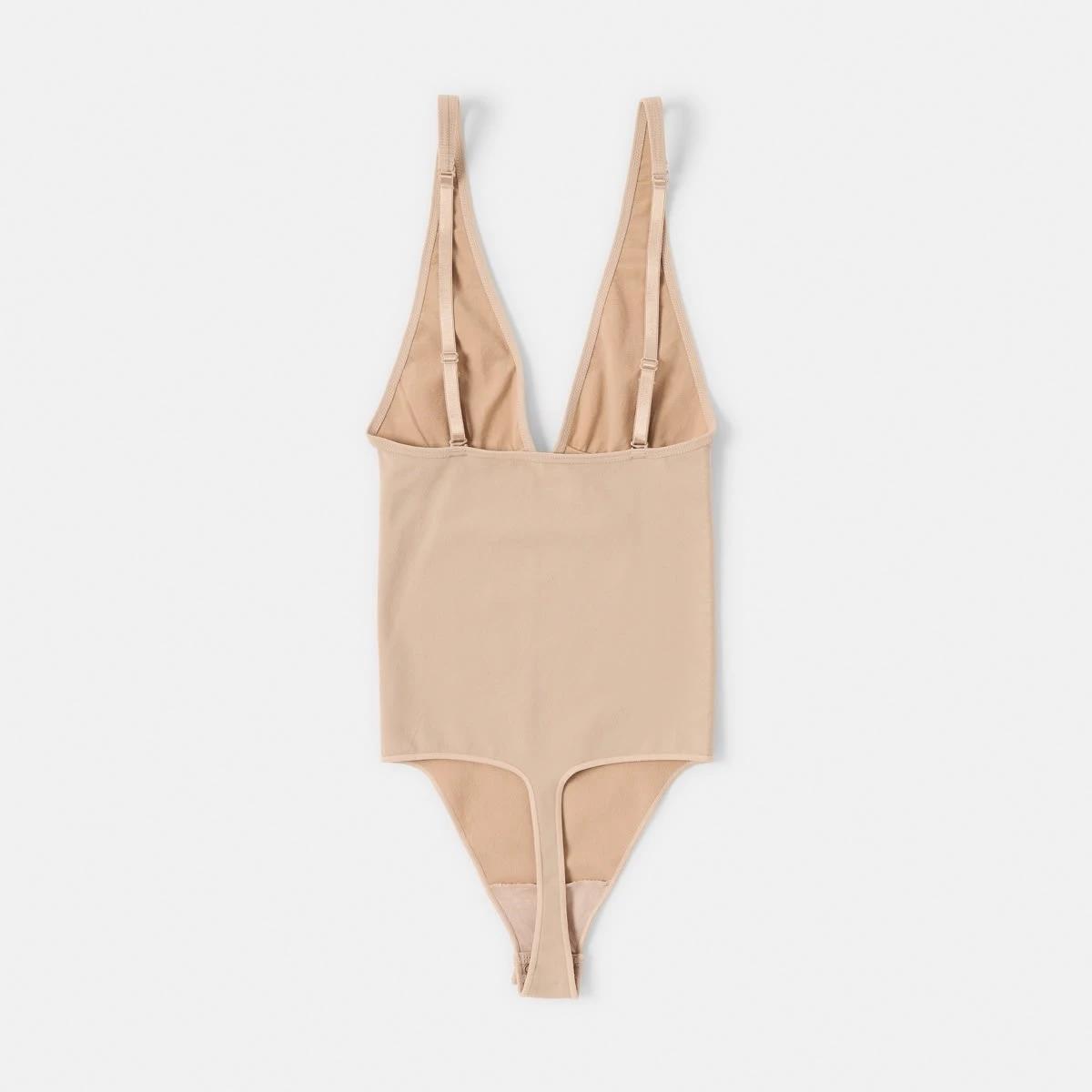 6 Seamfree Plunge G-String Bodysuit Fawn Beige, 6 of 7
