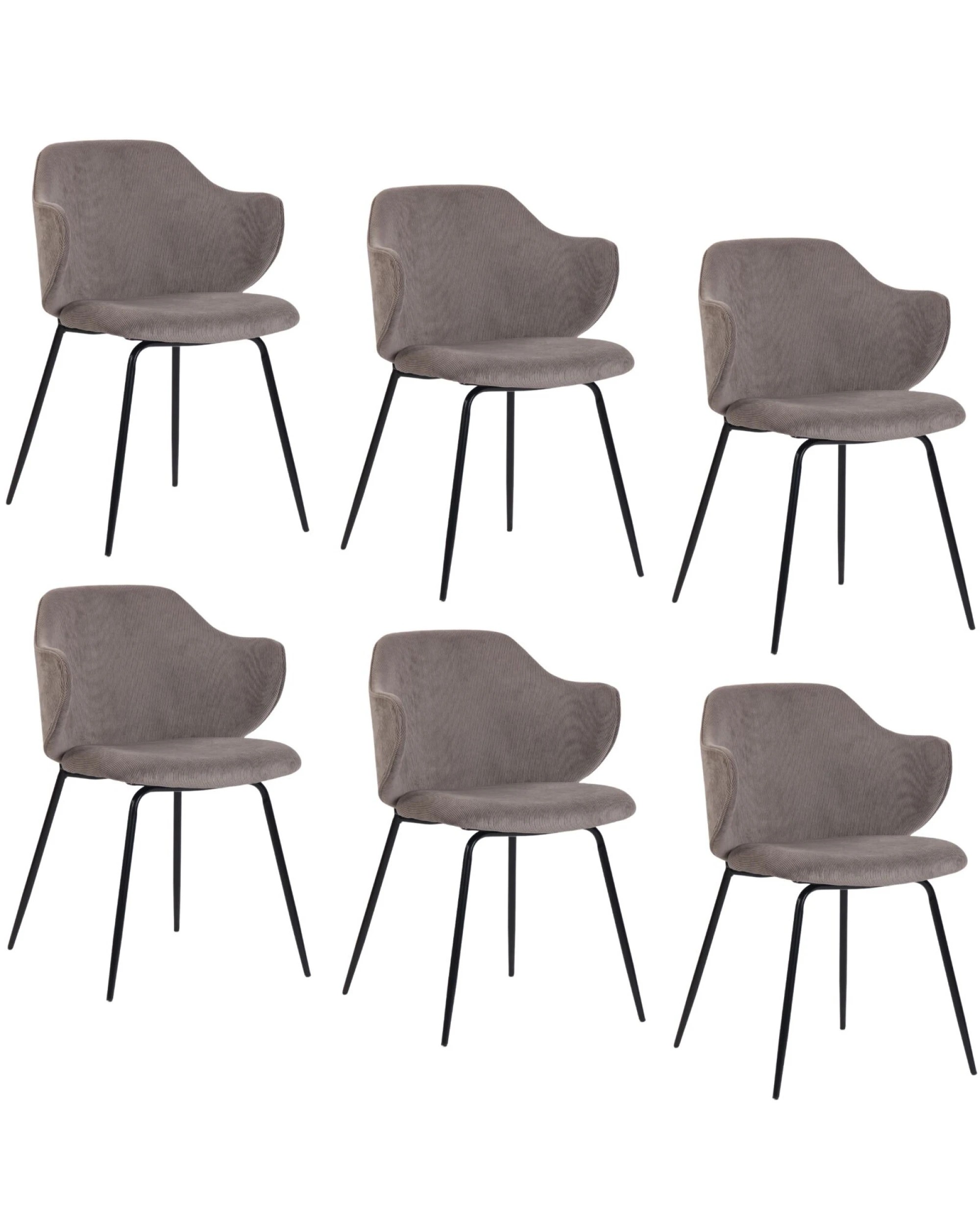 1 BR Home Dining Chairs Set of 6 with Corduroy Fabric, 1 of 6
