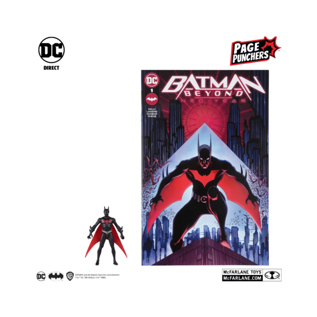 2 McFarlane Toys DC Page Punchers Batman Beyond: Neo Year Batman Beyond 3 inch Action Figure with Comic Book, 2 of 8