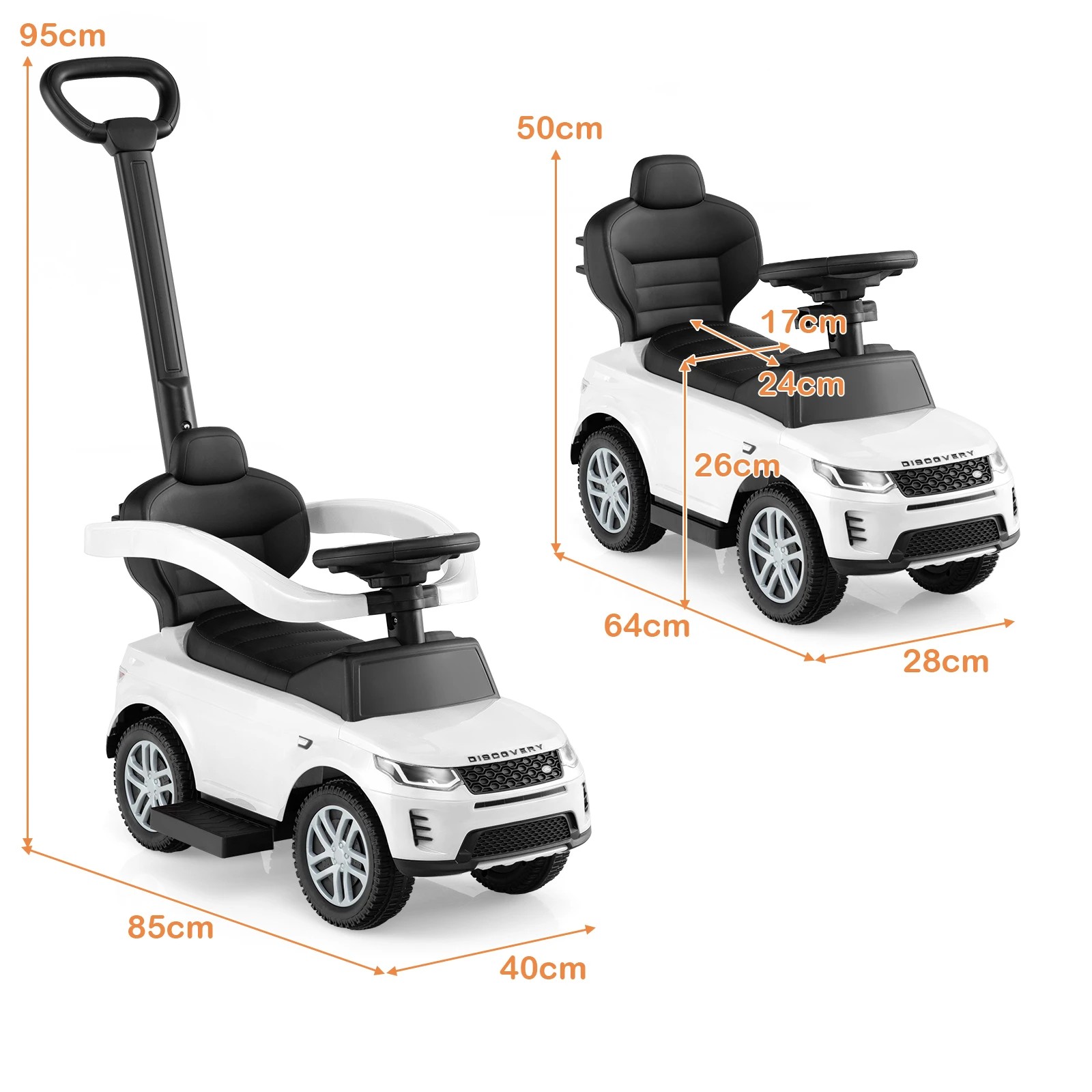 2 Costway 3-in-1 Push Car Kids Ride on Toy Vehicle - White, 2 of 5