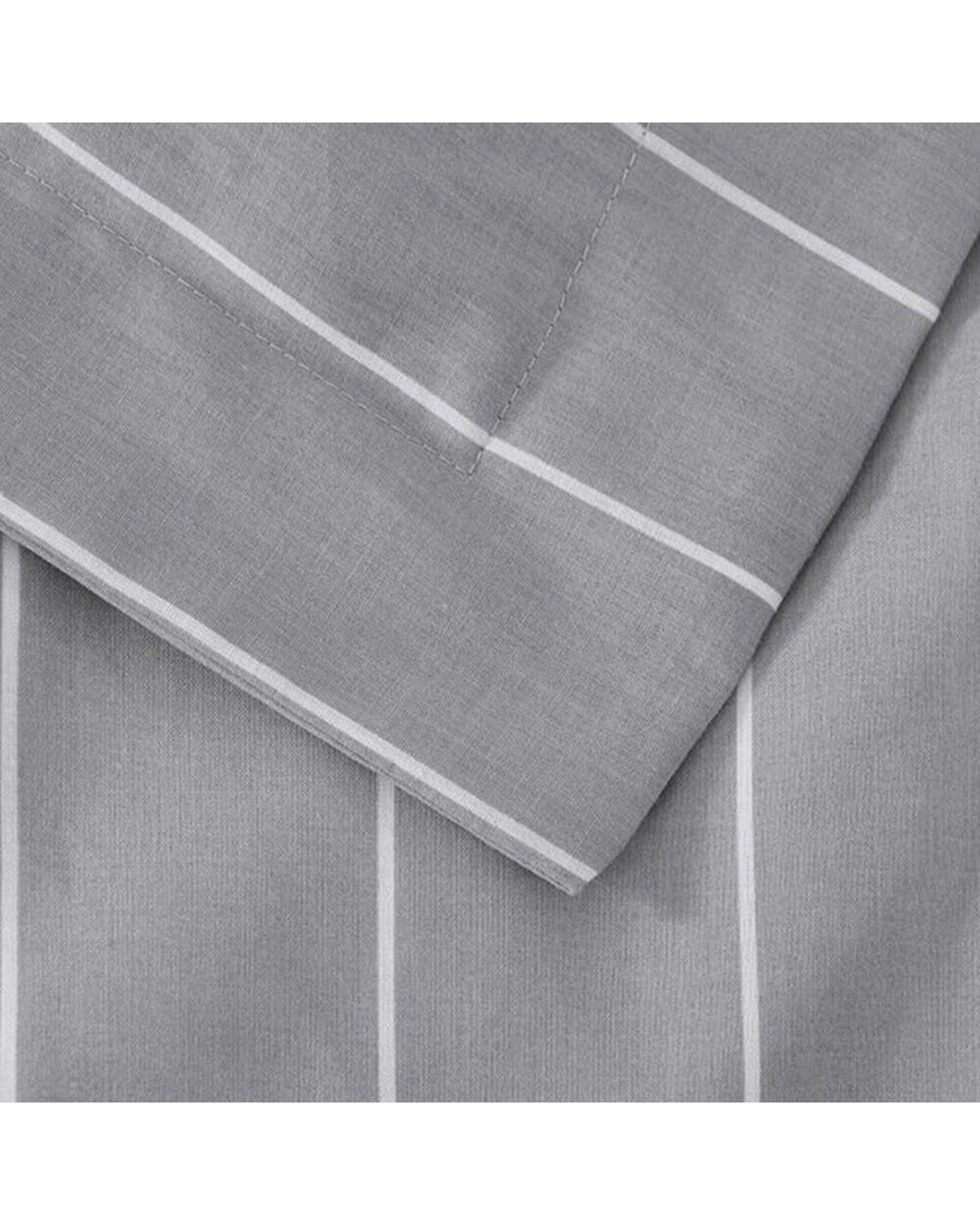 4 Jason Commercial Studio Stripe Quilt Cover Set 270x240cm - Super King Bed - Silver, 4 of 4