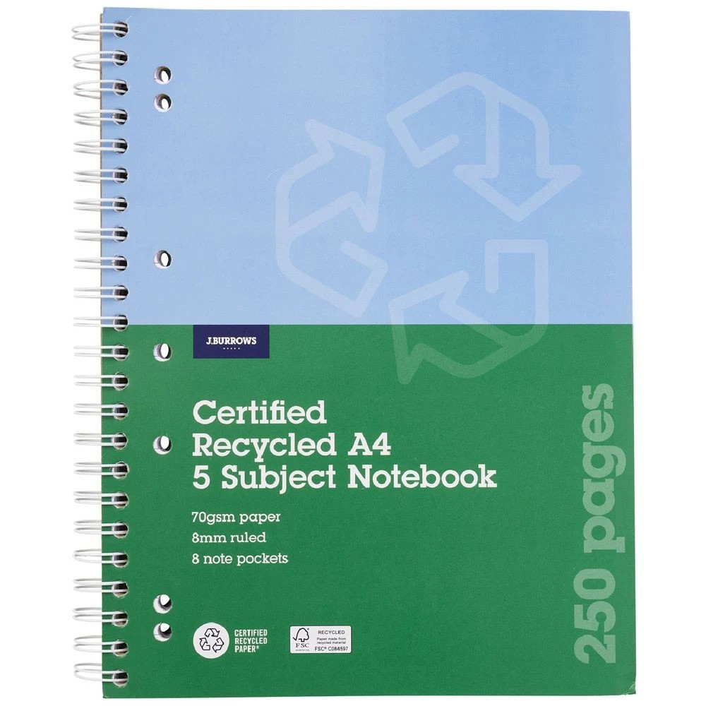 1 J.Burrows A4 Subject Book 250 Pages, 1 of 7