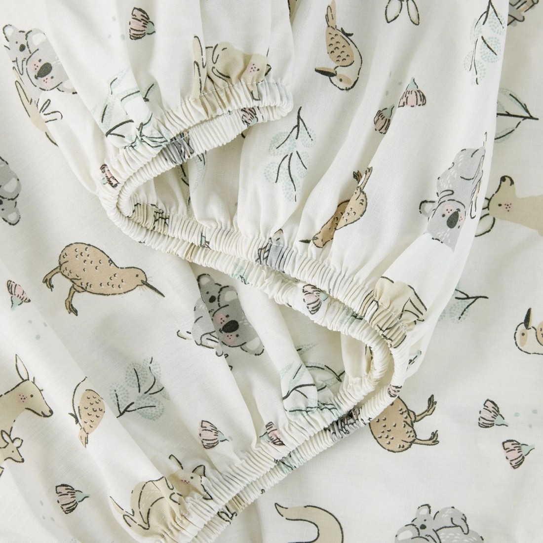 5 2 Pack Organic Cotton Fitted Cot Sheets - Australiana and Gingham, 5 of 5