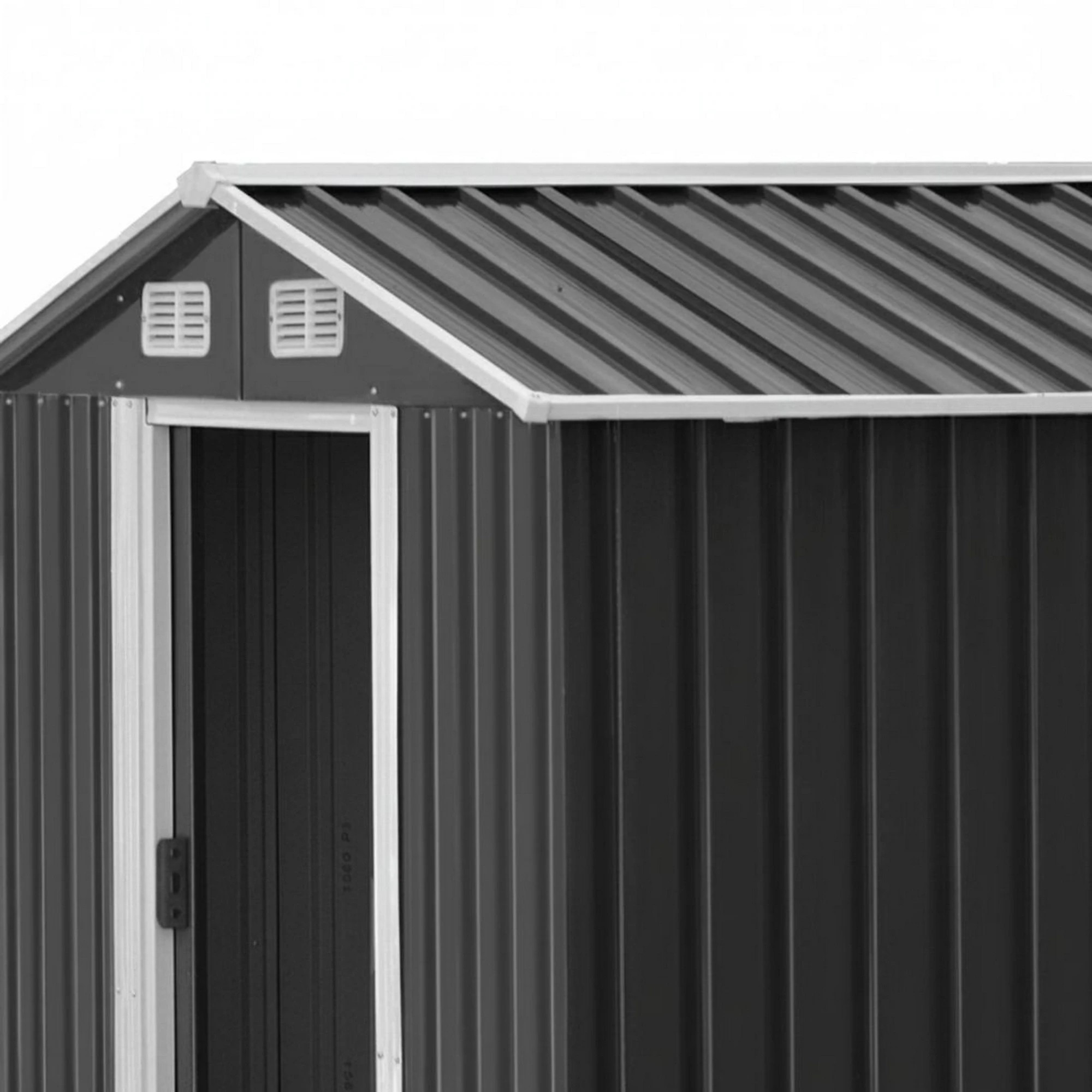6 Giantz Garden Shed Metal Base Sheds Outdoor Storage Workshop Tool Shelter Sliding Door - Grey, 6 of 8