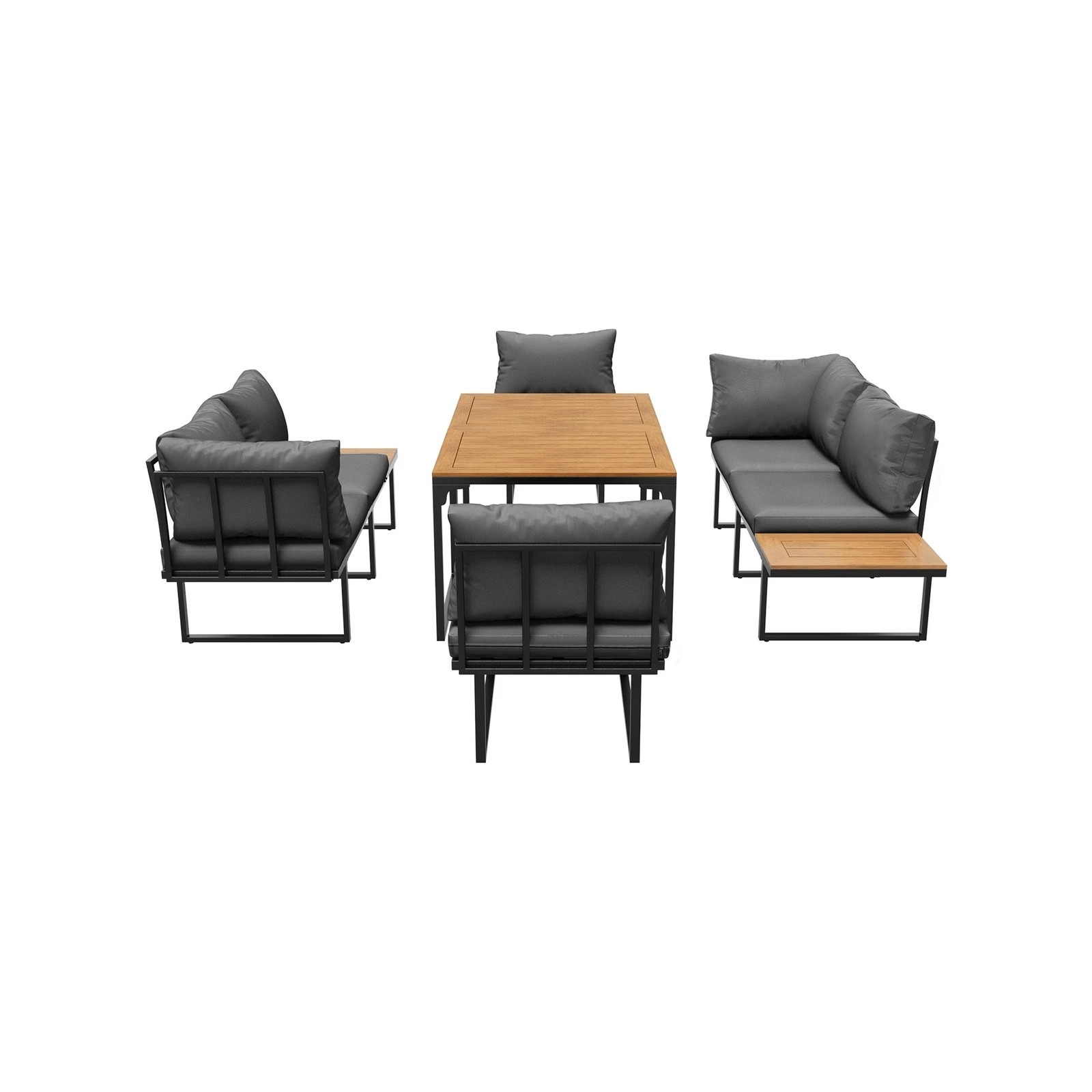8 Livsip 6 Seater Outdoor Dining Sofa Setting Lounge Furniture 2 Side Table - Multi, 8 of 8