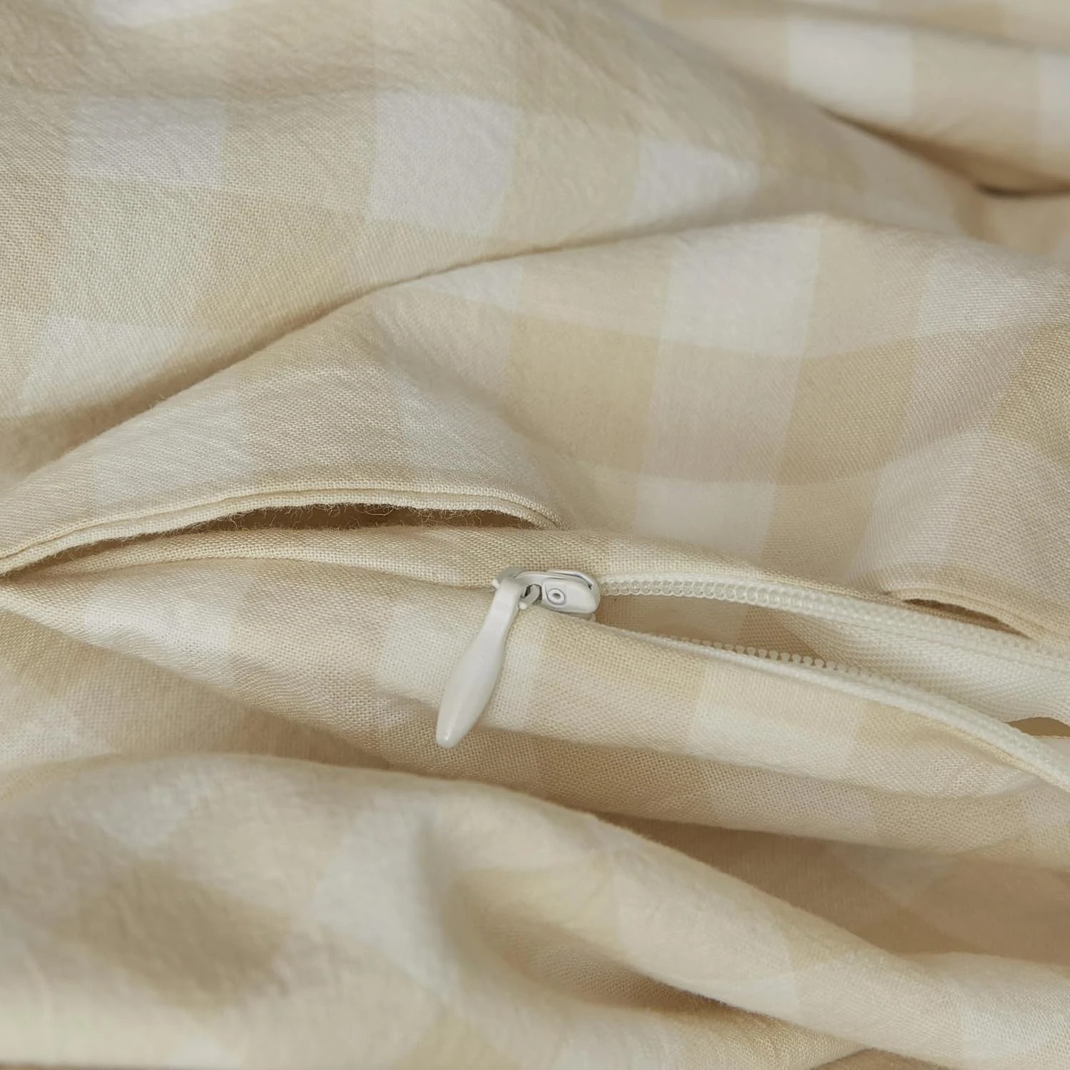 6 Gioia Casa Yarn-Dyed Vintage Washed Cotton Quilt Cover Set - Double Bed - Oatmeal, 6 of 7