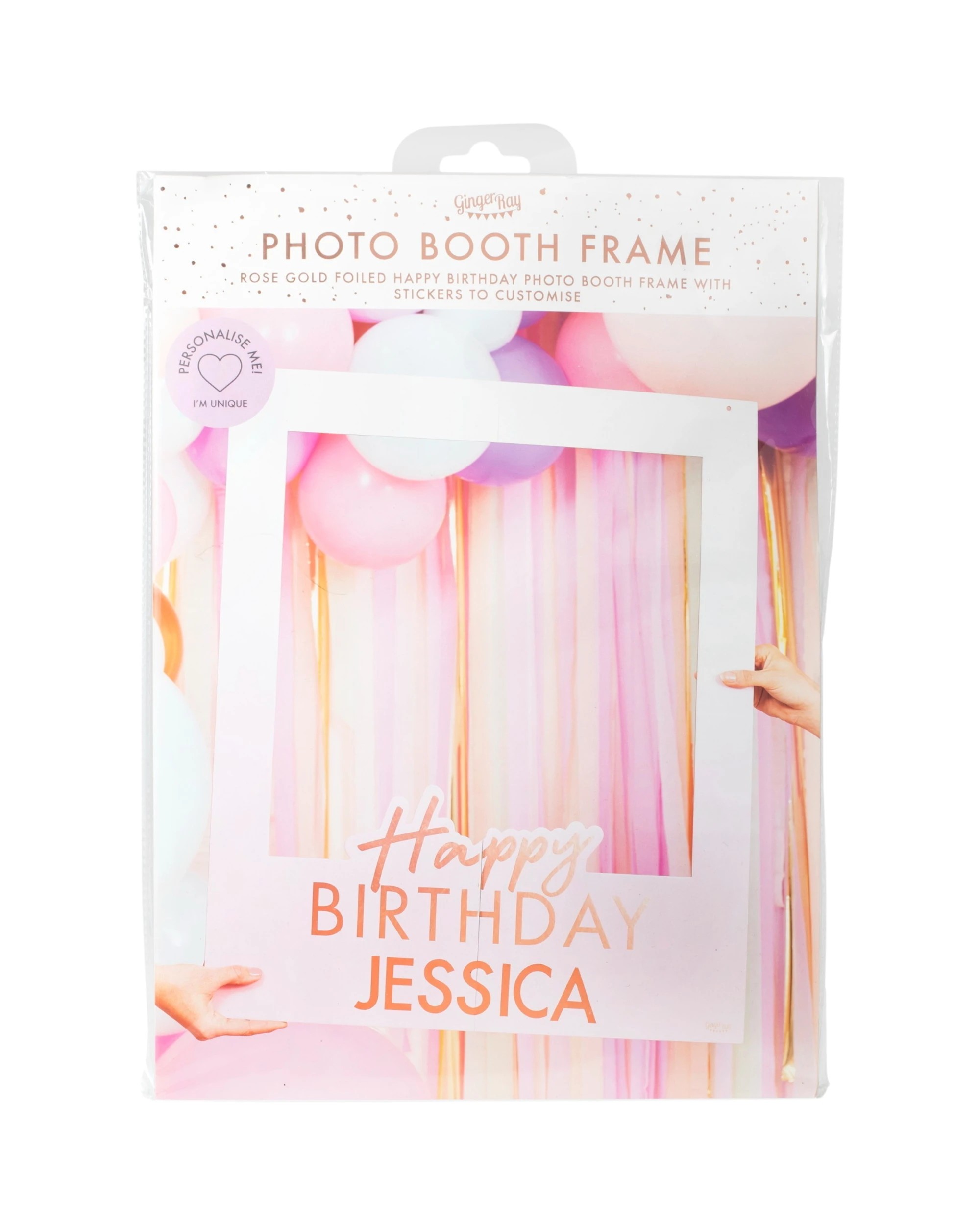 2 Ginger Ray Ginger Ray Rose Gold & Ombre Pink Customisable Happy Birthday Photo Frame, 2 of 3
