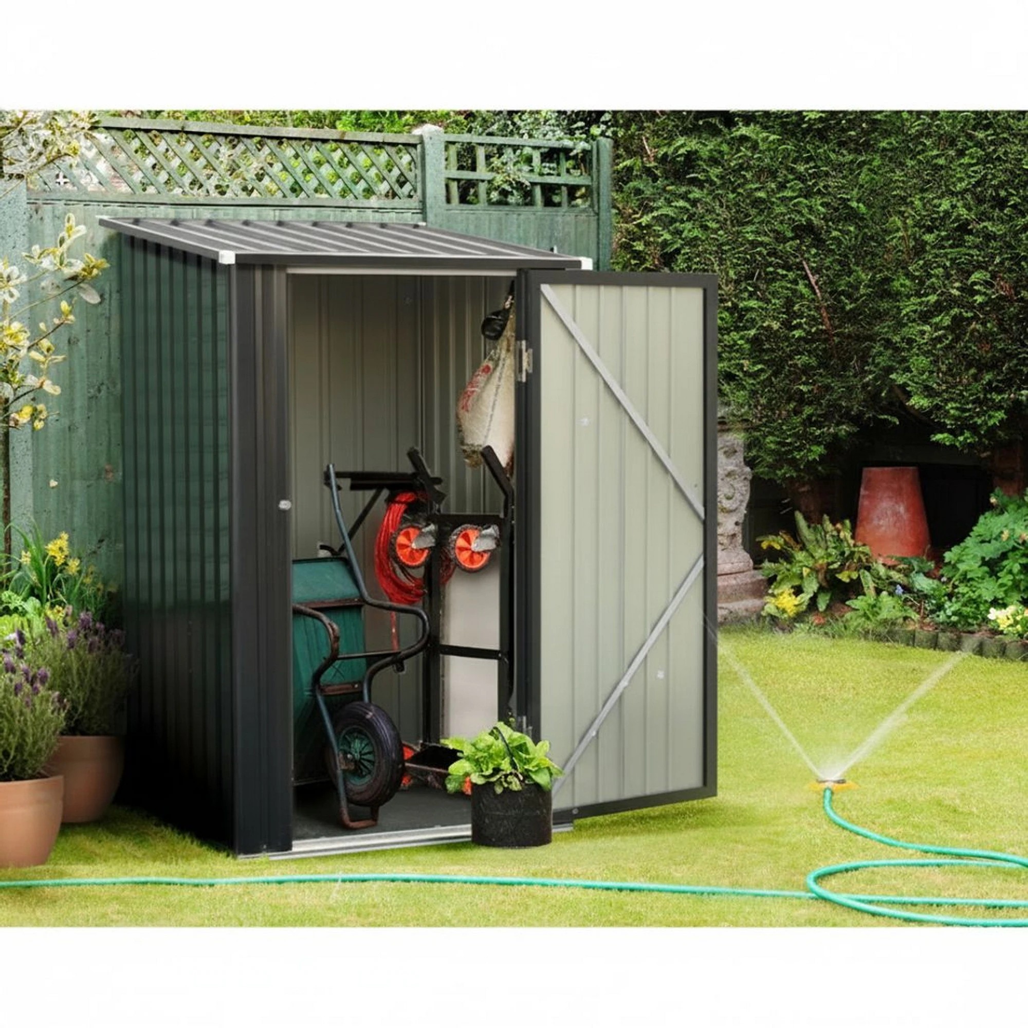 5 Giantz Garden Sheds Outdoor Tool Storage Workshop House Steel - Grey, 5 of 7