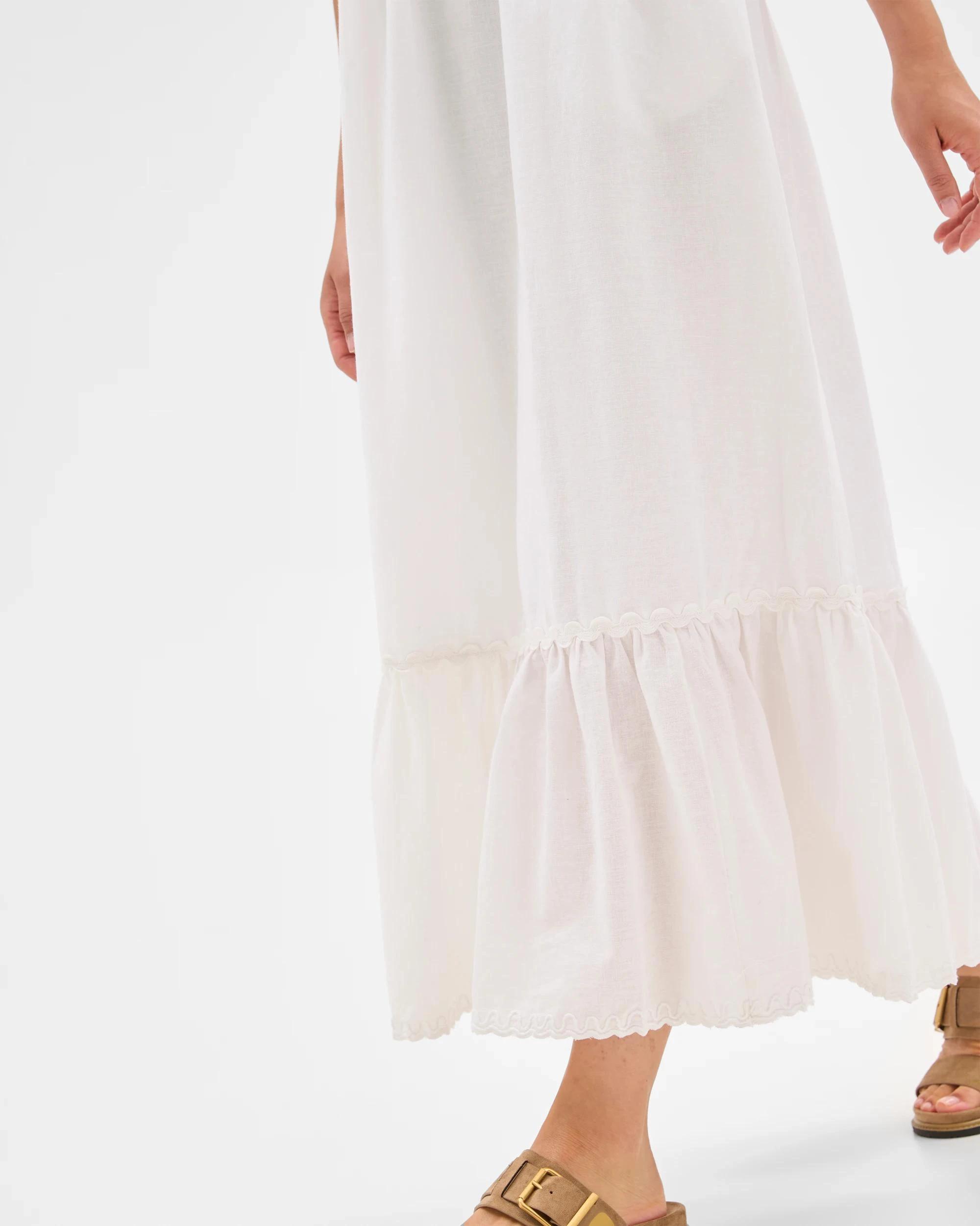 3 Target Woman Linen Blend Square Neck Maxi Dress WHITE, 3 of 9