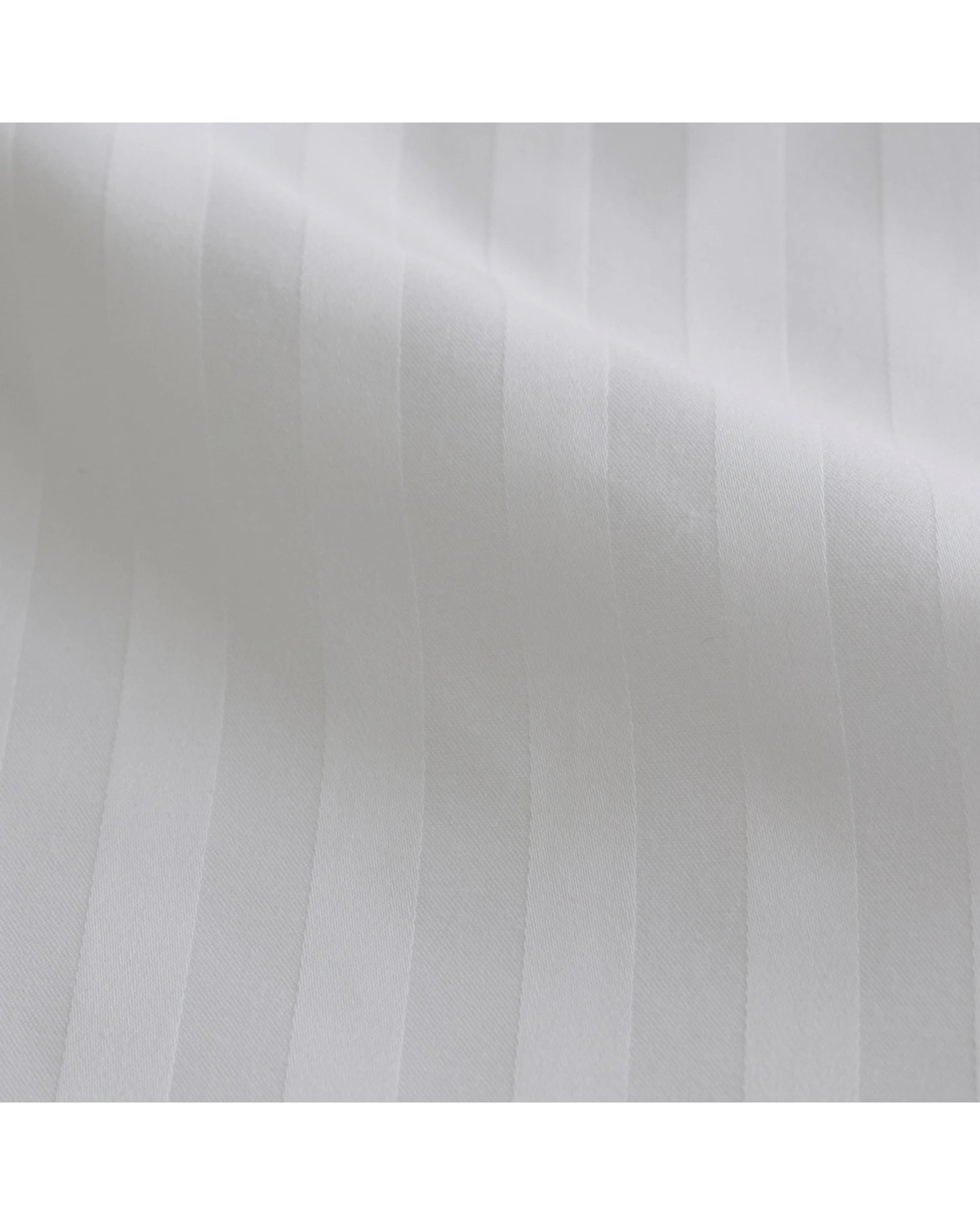 4 Bedding co Sheet Set 1200TC Egyptian Cotton Stripe - Single Bed - White, 4 of 5