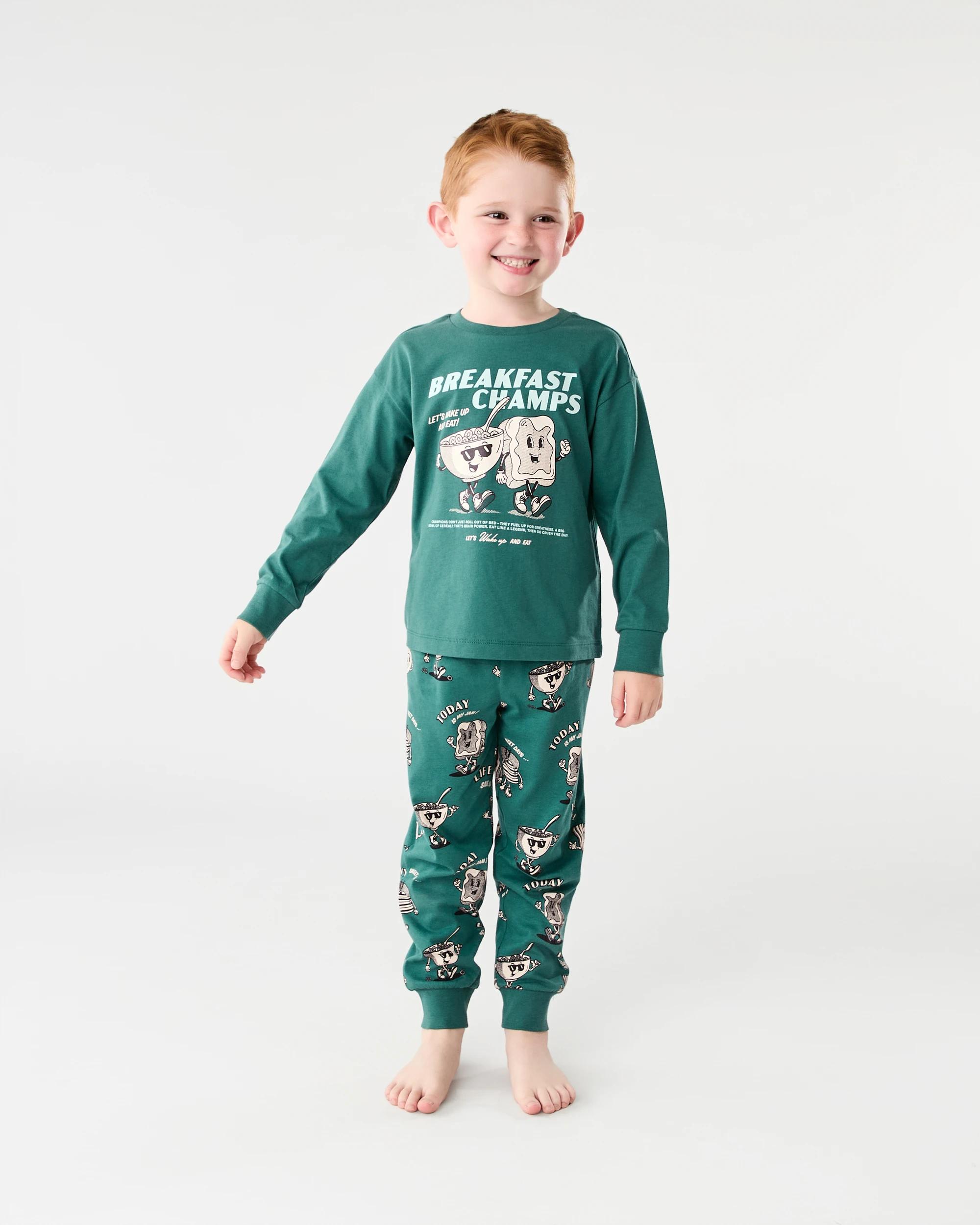 1 Jersey Pyjama Set Grn Food, 1 of 10