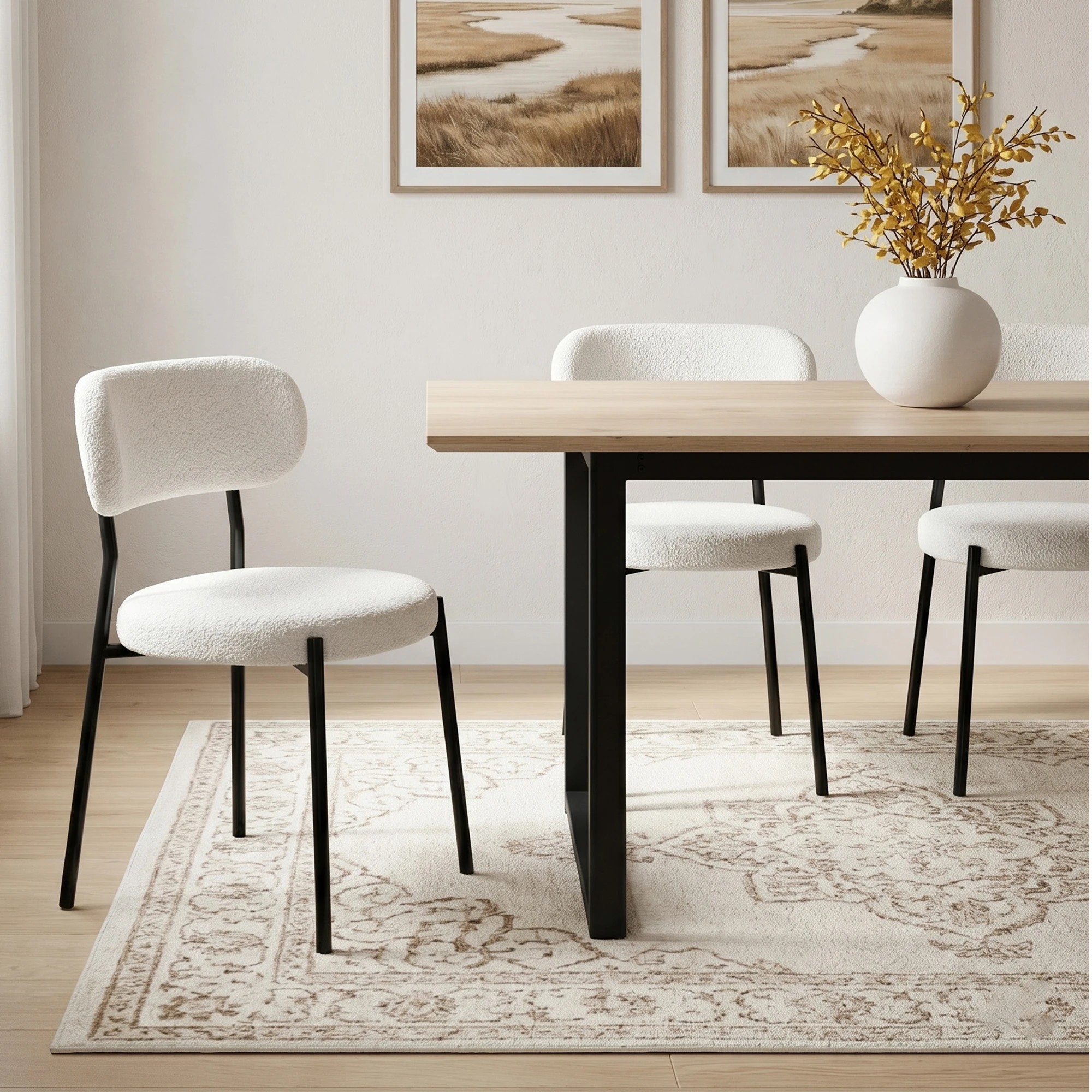 6 Artiss 200cm Extendable Dining Table Set with 4x Dining Chairs Sherpa - Multi, 6 of 10