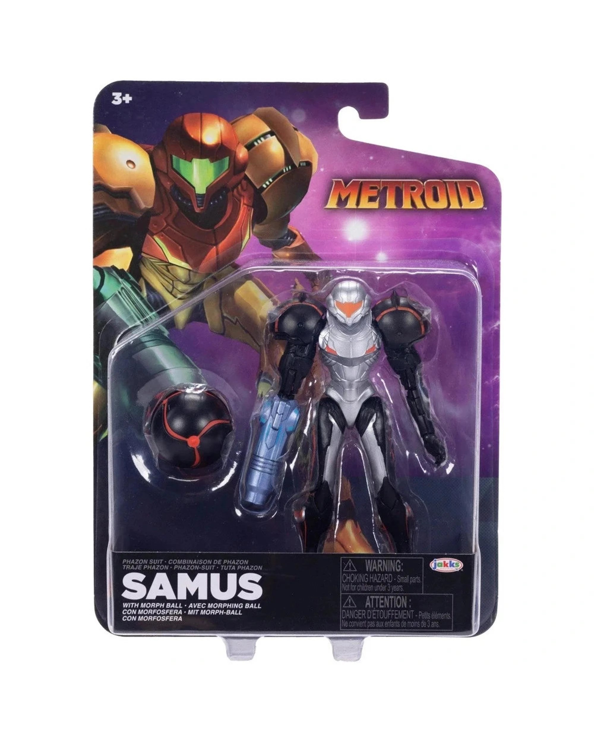 1 Nintendo Metroid Phazon Suit Samus with Morph Ball Figure, 1 of 3