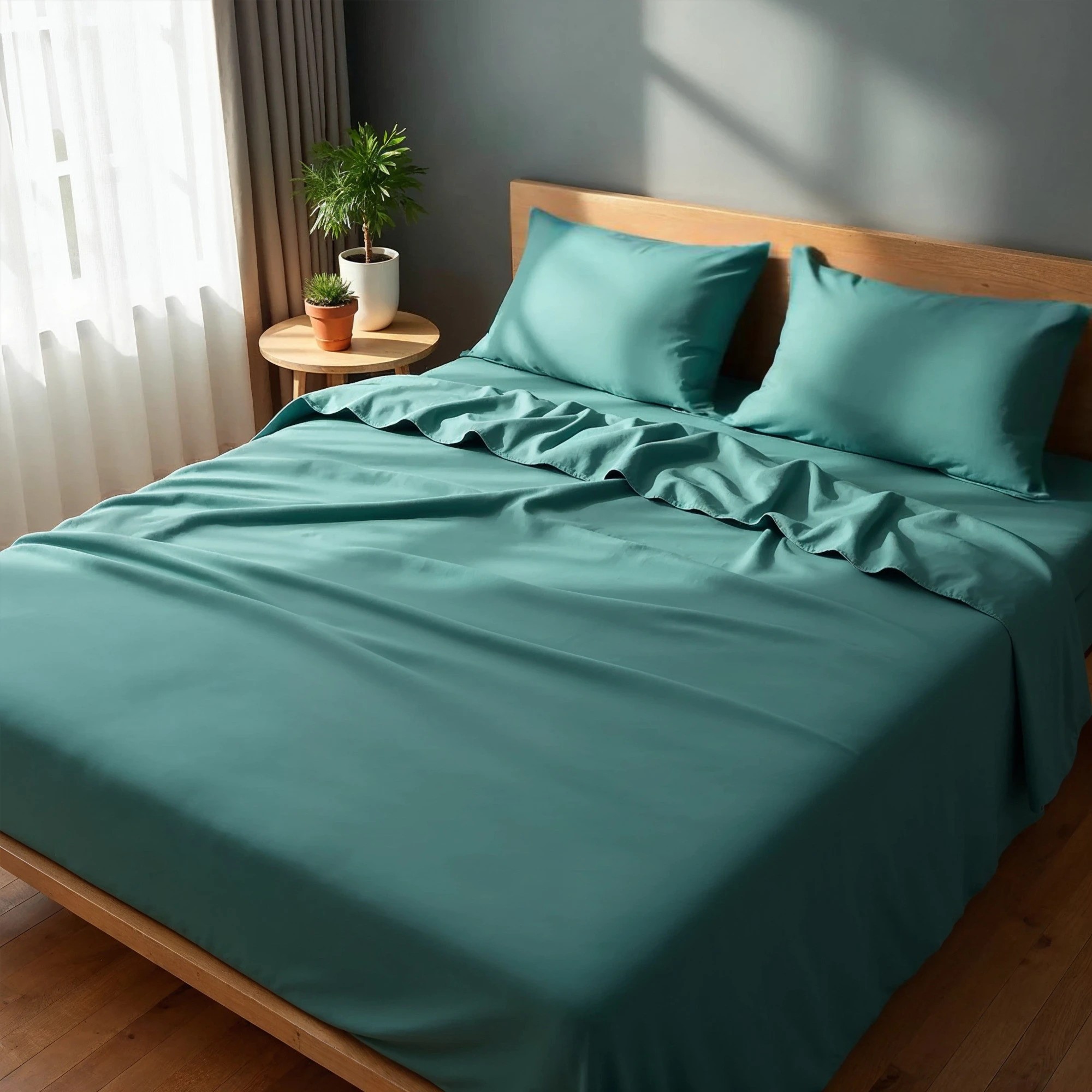 3 Royal Comfort 2000 Thread Count Bamboo Cooling Sheet Set Ultra Soft Bedding - King Bed - Blue, 3 of 4