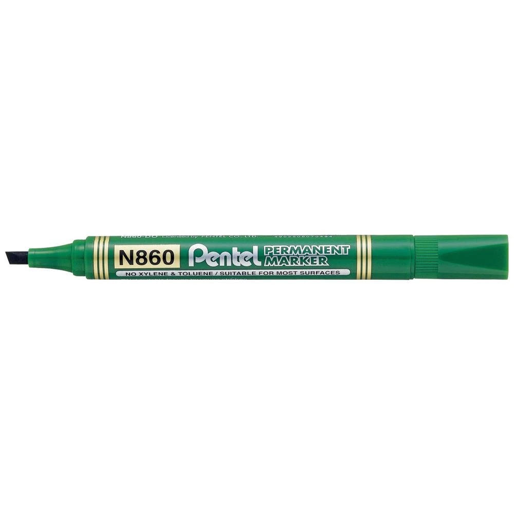 1 Pentel N860 Permanent Marker Chisel Green, 1 of 1