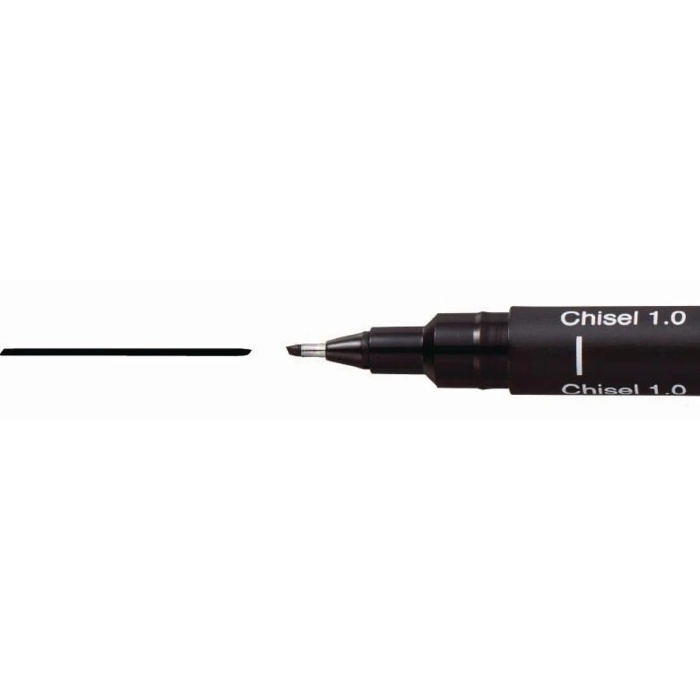 3 Uni Pin Fineliner 1 mm Chisel Tip Black, 3 of 3