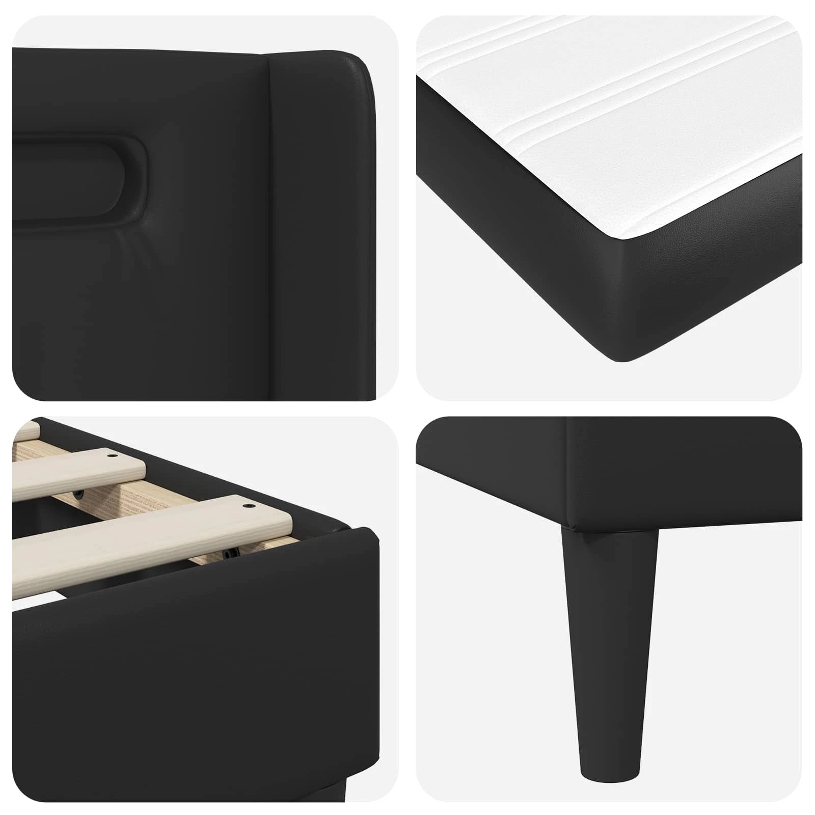 10 Vidaxl Bed Frame With Mattress Black Bed Frame - Black - Single Bed - Black, 10 of 10